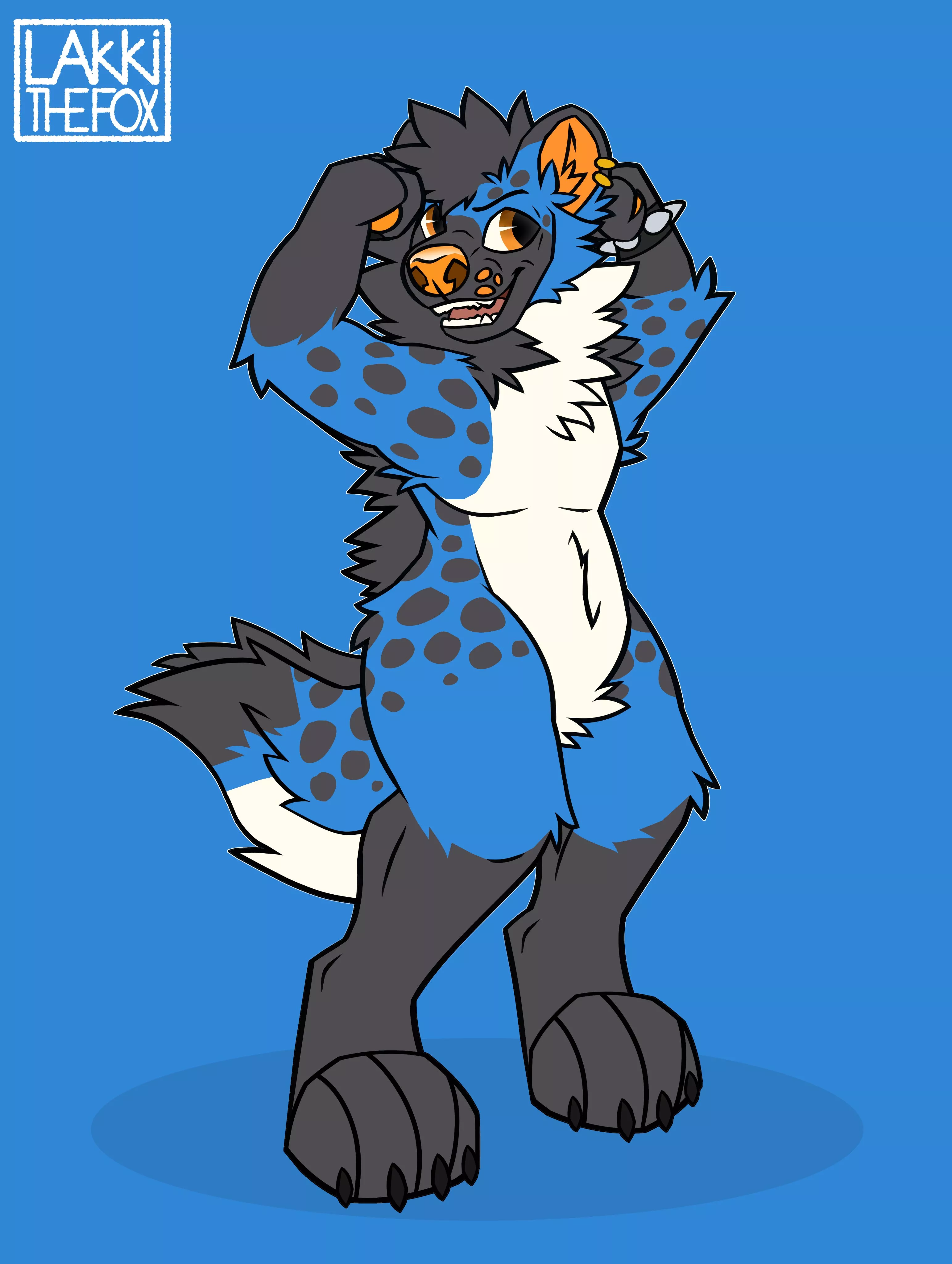 Strong puppy💪(Art by @LakkiTheFox)