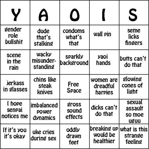 yaoi BINGO