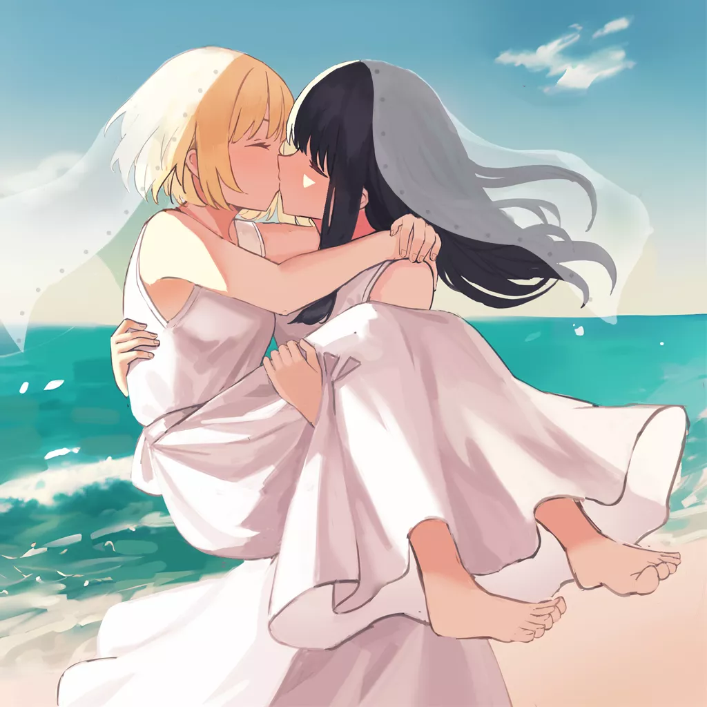 ChisaTaki right after a seaside wedding(by Milktea)[Lycoris Recoil]