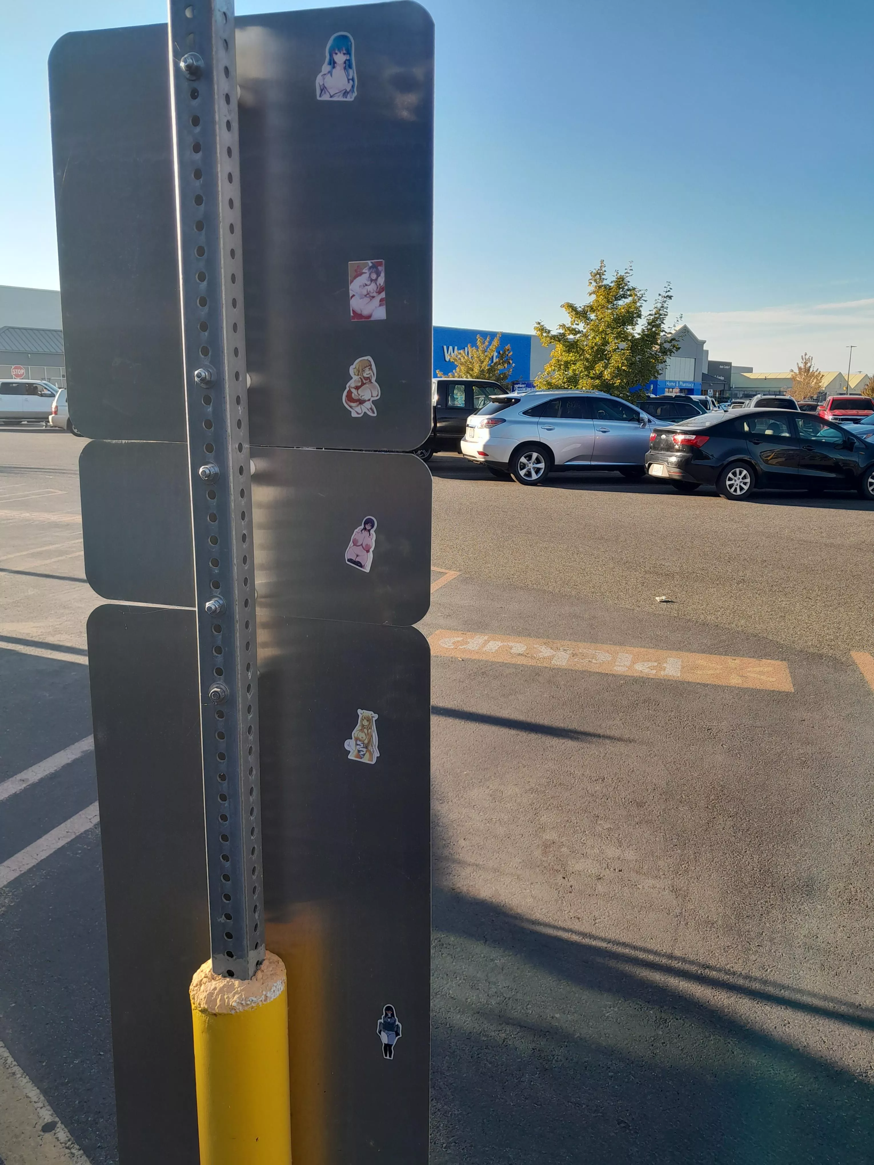 Kennewick Wal-Mart. These are all over the parking lot for months. lol.