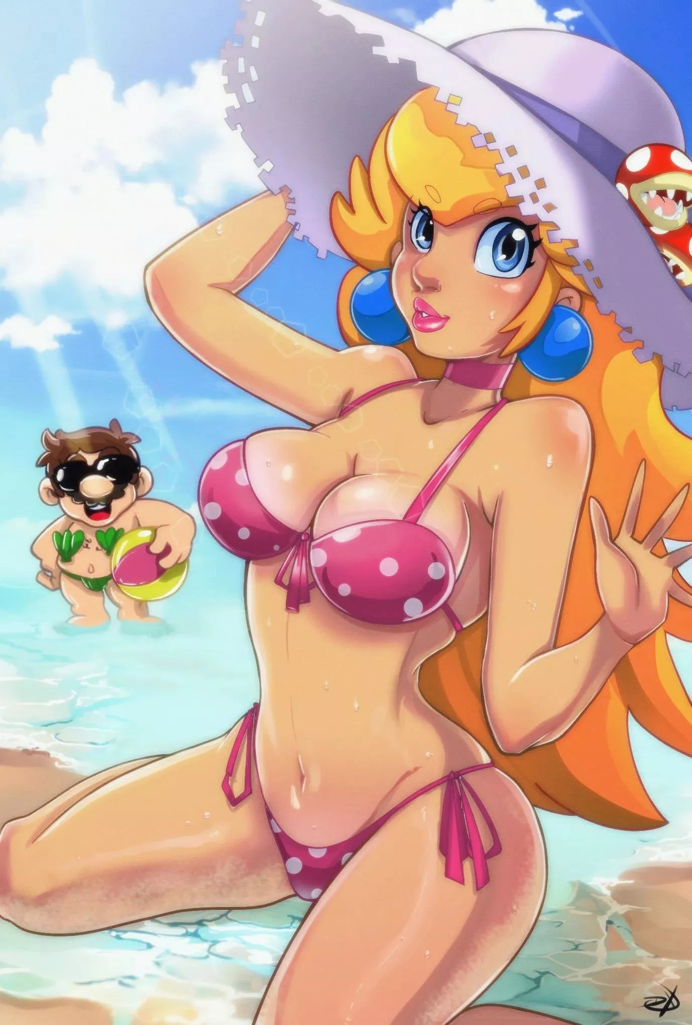 Peach is sexy in a bikini (Delux) [Super Mario]