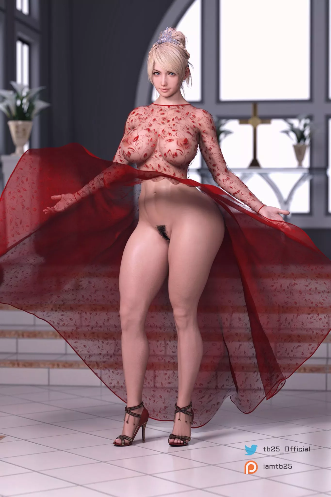 Lunafreya Red See Through Dress (TB25)