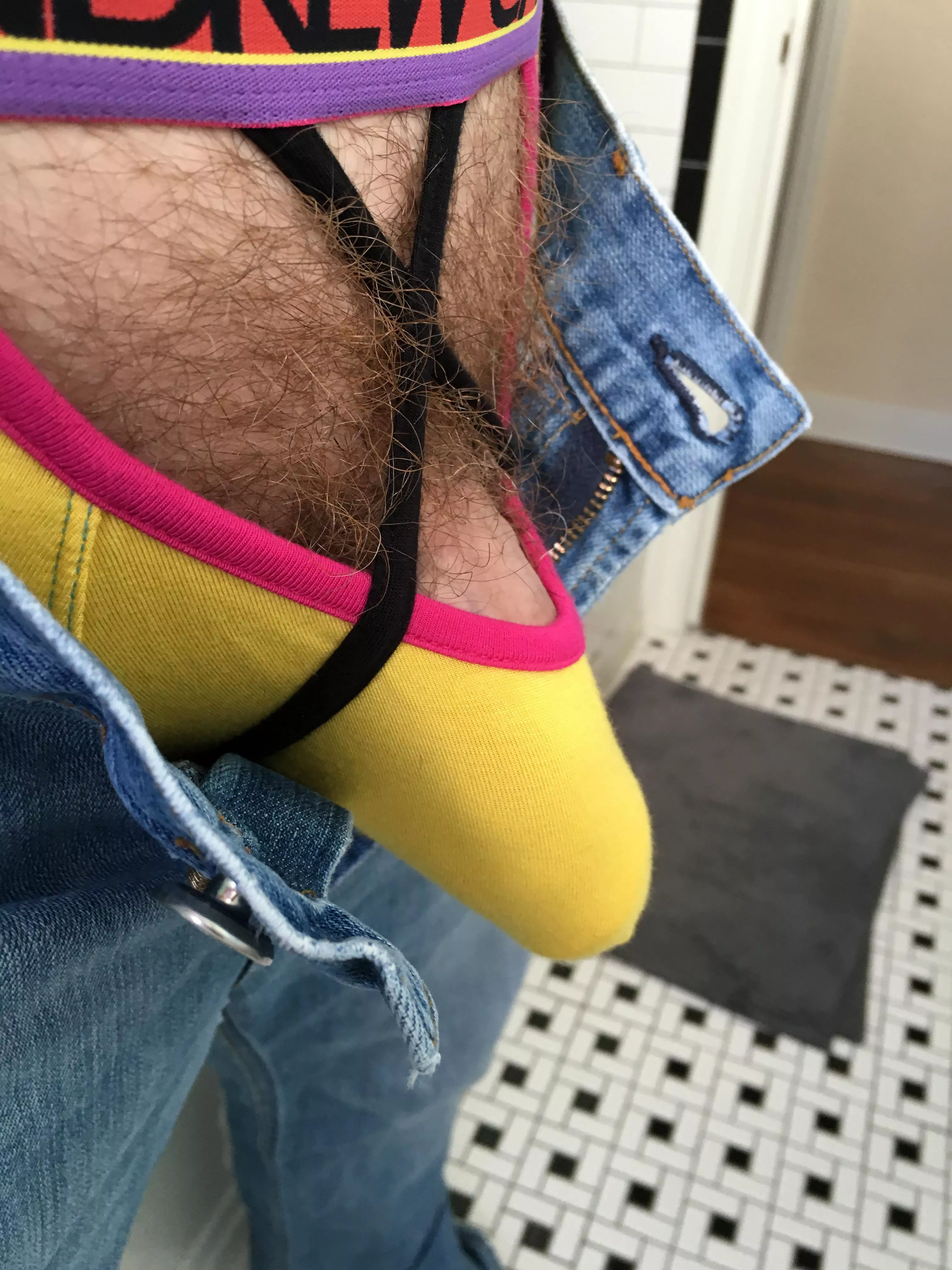 Pubes on display