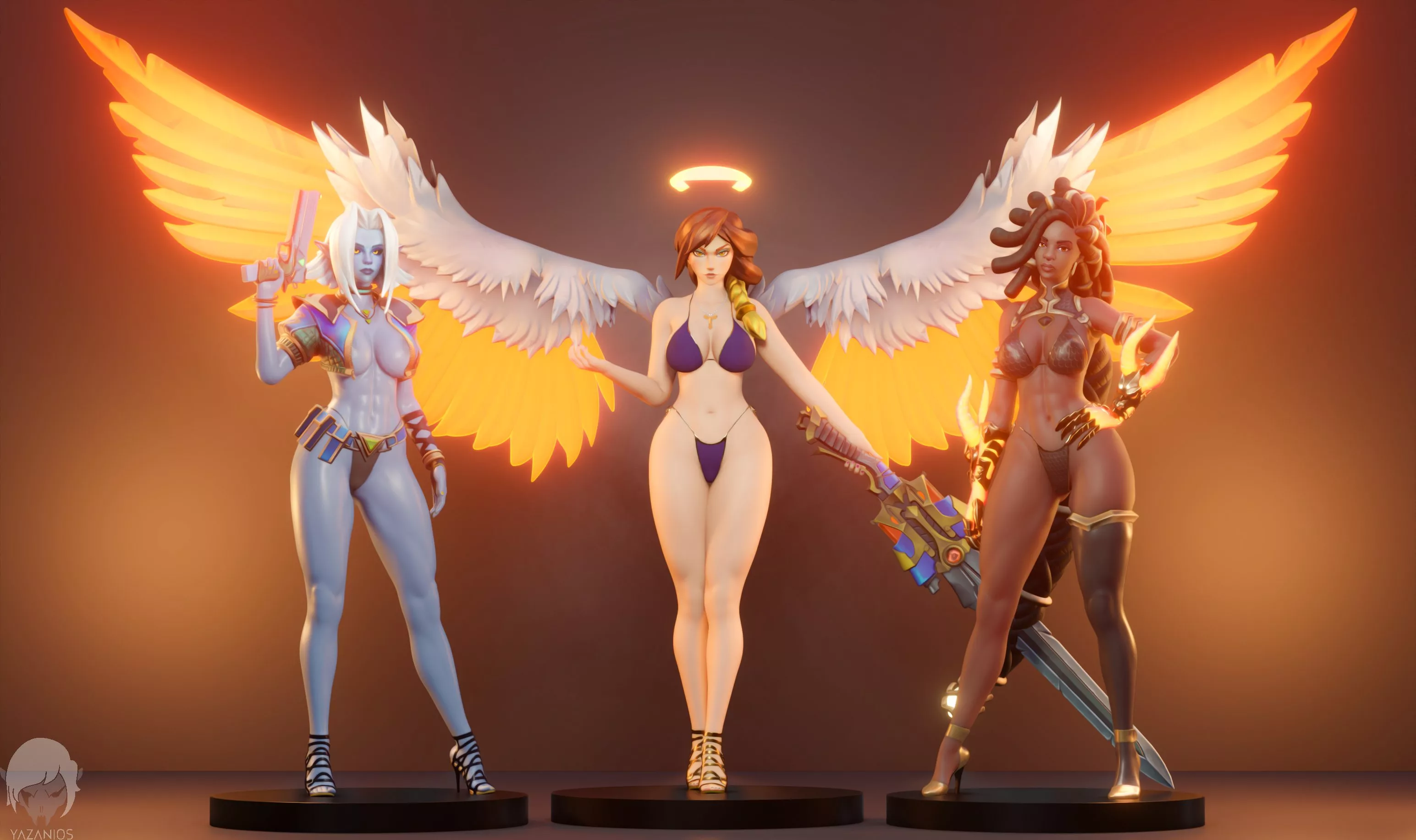 Saati, Furia and Imani sexy bodies (Yazanios)