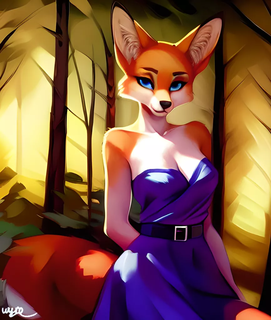 A fox in the forest (art by me!)