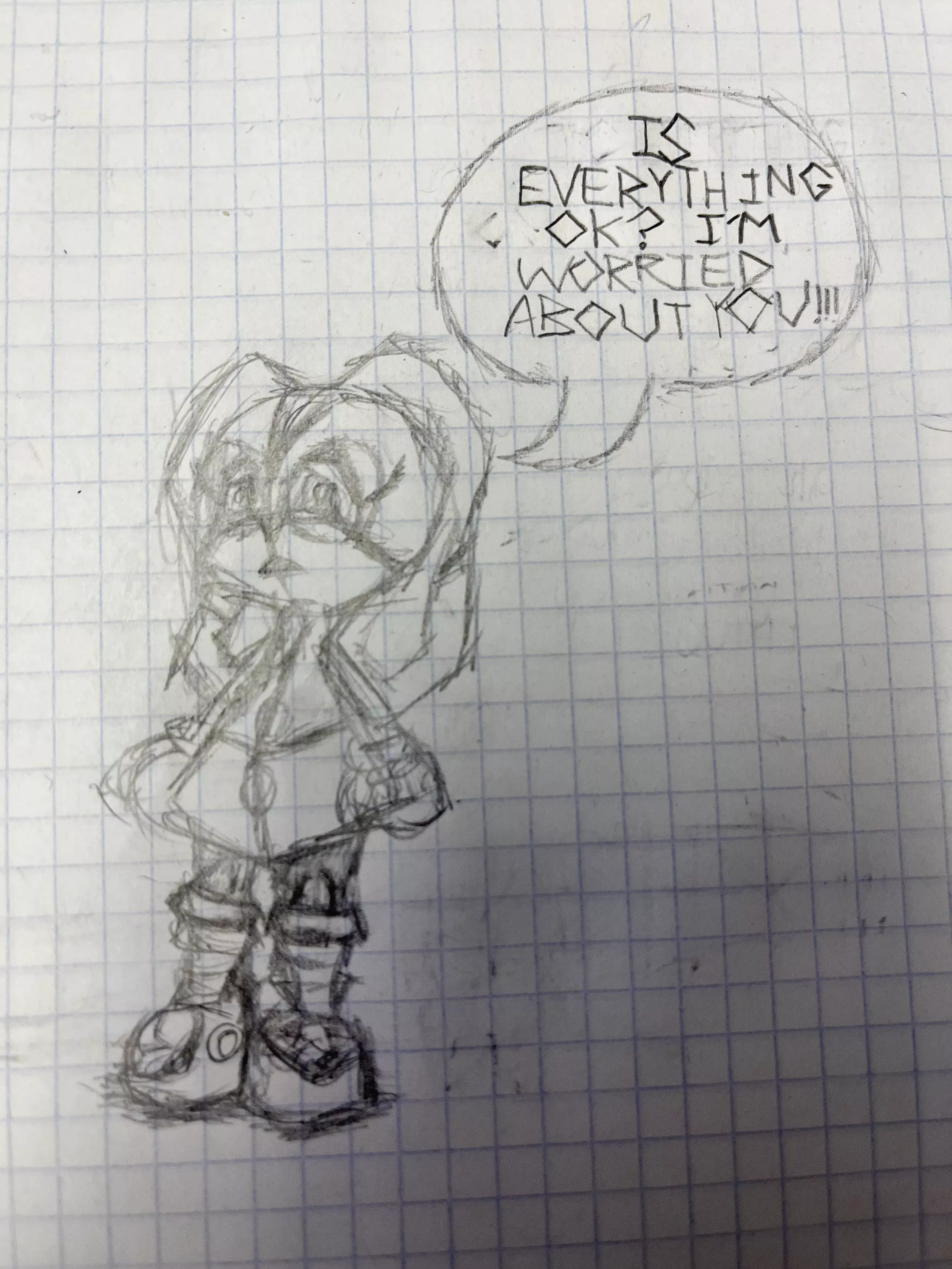 An ultra rough sketch of Cream worrying about you. Seriously tho, is everything going ok for yaâ€™ll?