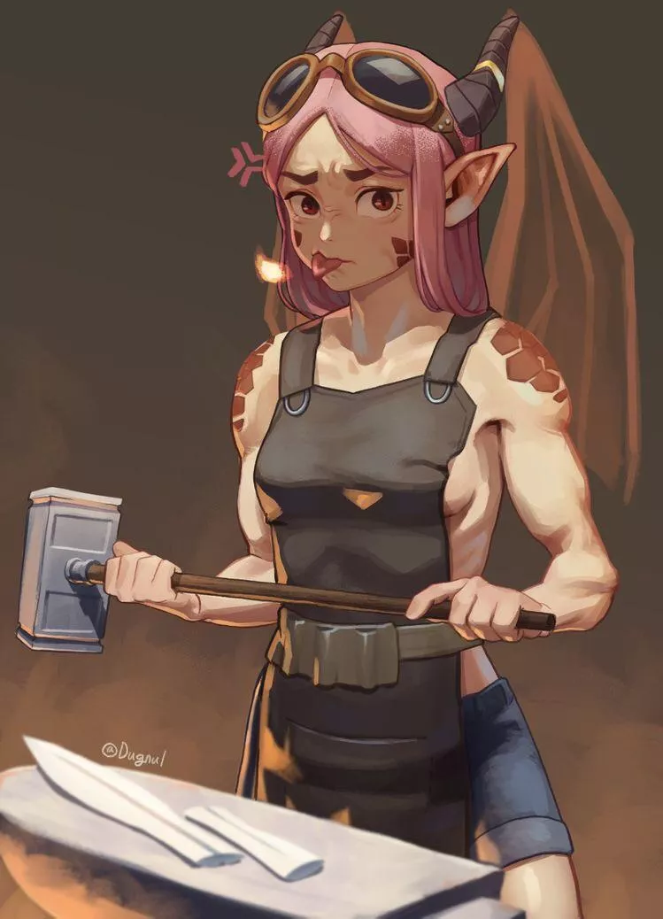 Blacksmith dragon girl