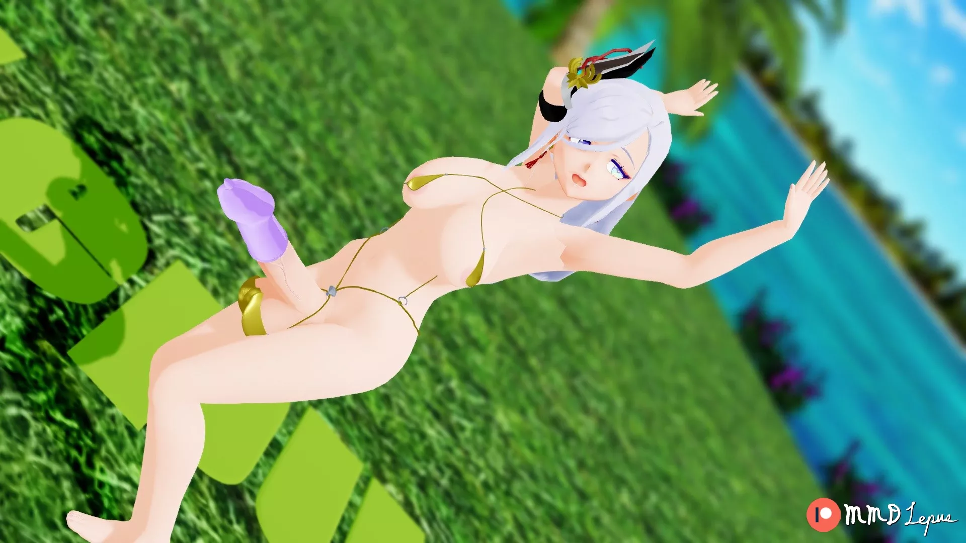 Futanari Shenhe (MMD Lepus) [Genshin Impact]