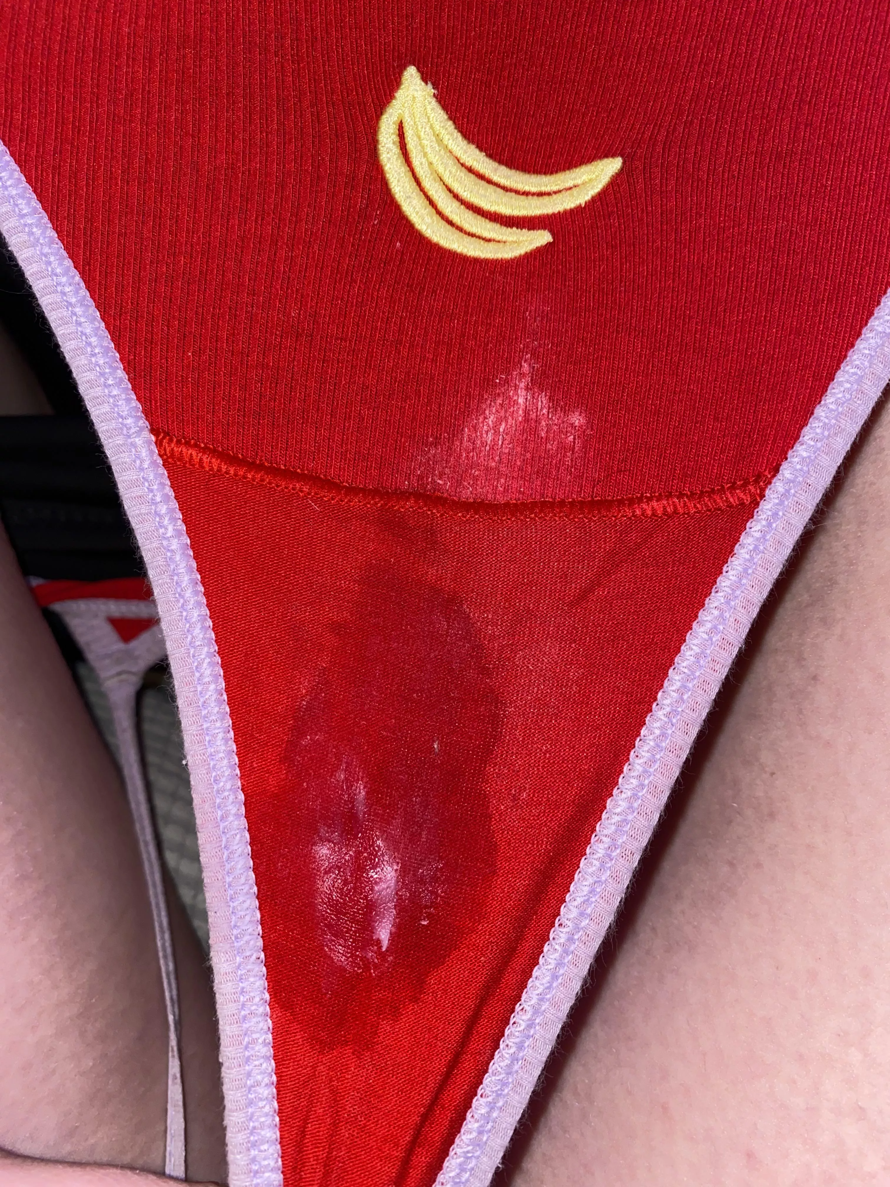 Got so horny editing my porn that I soaked this gstring- worn for 24 hours