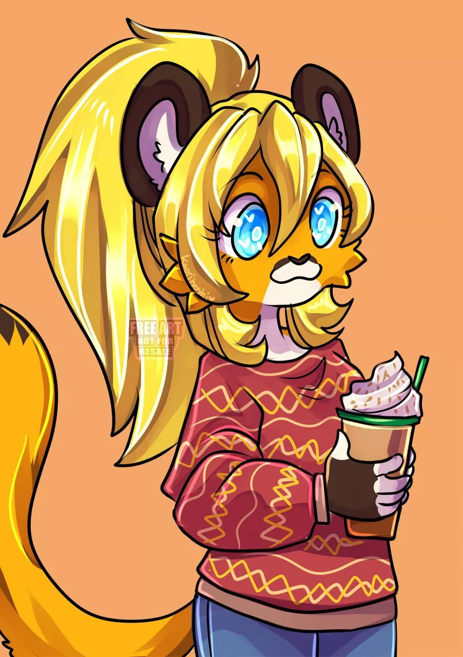 Pumpkin spice latte ðŸ‚ ðŸŽƒ (art by Kaorisorahoshi)