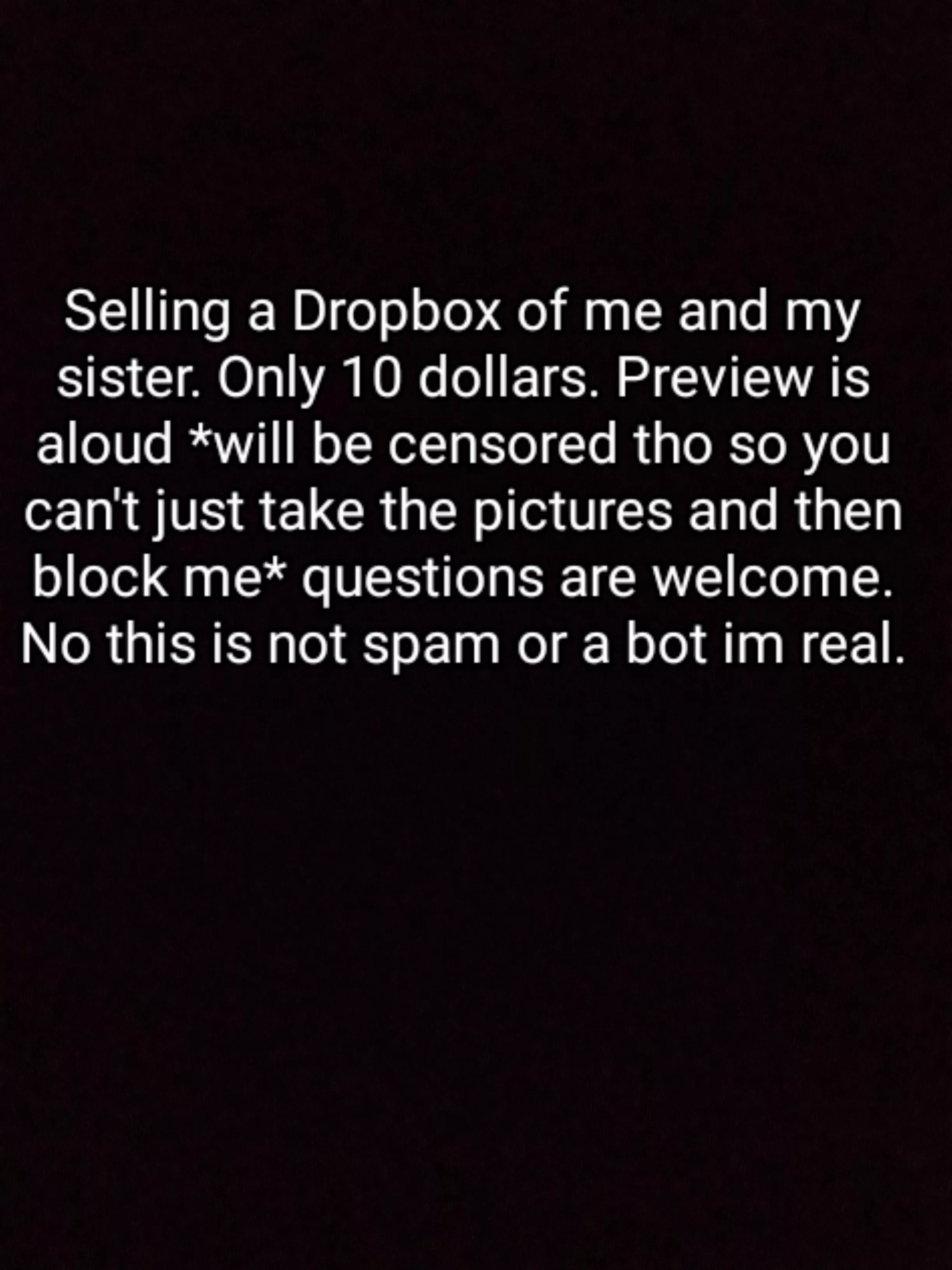 Selling sister Dropbox