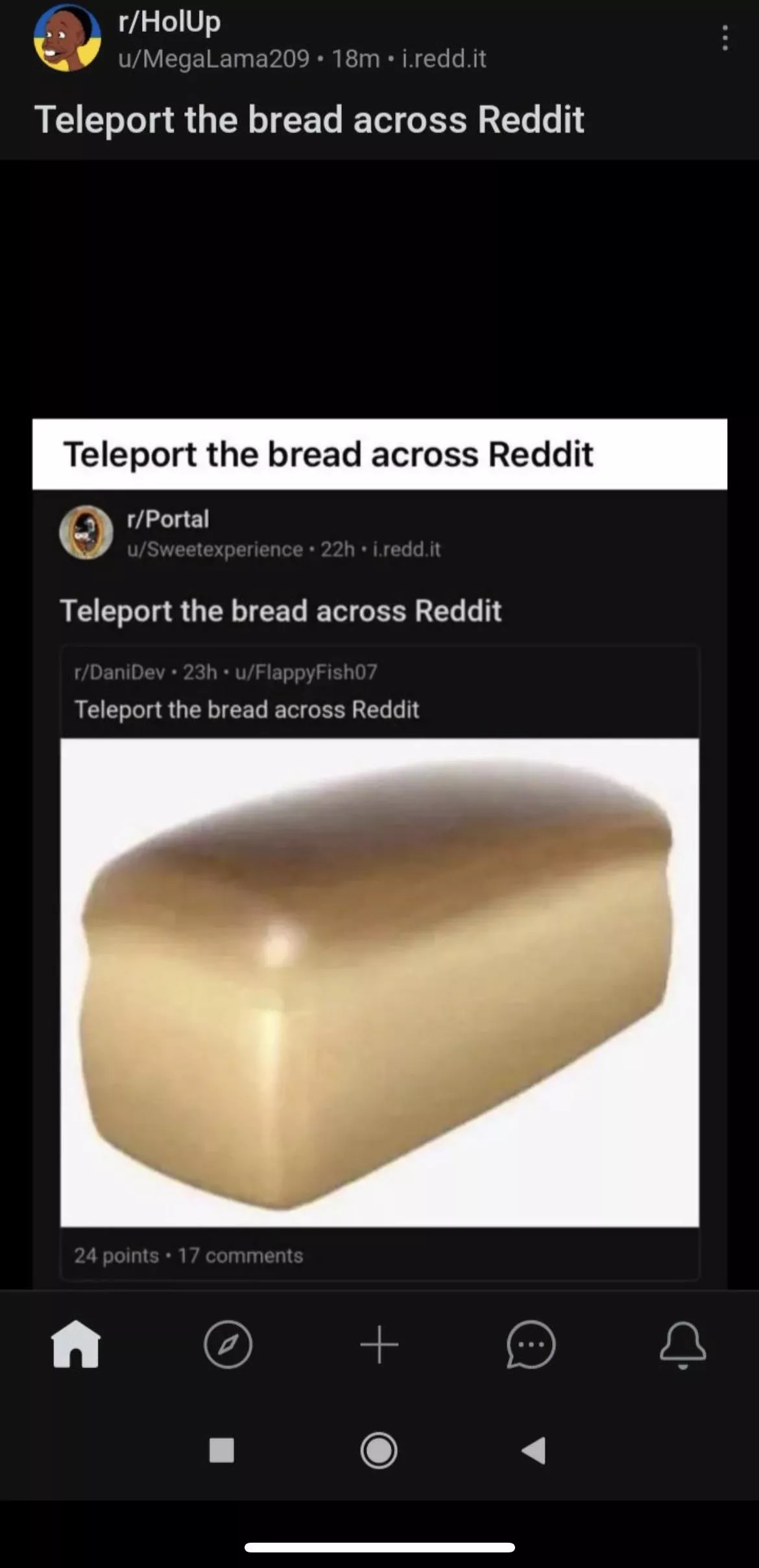 teleport this bread across reddit