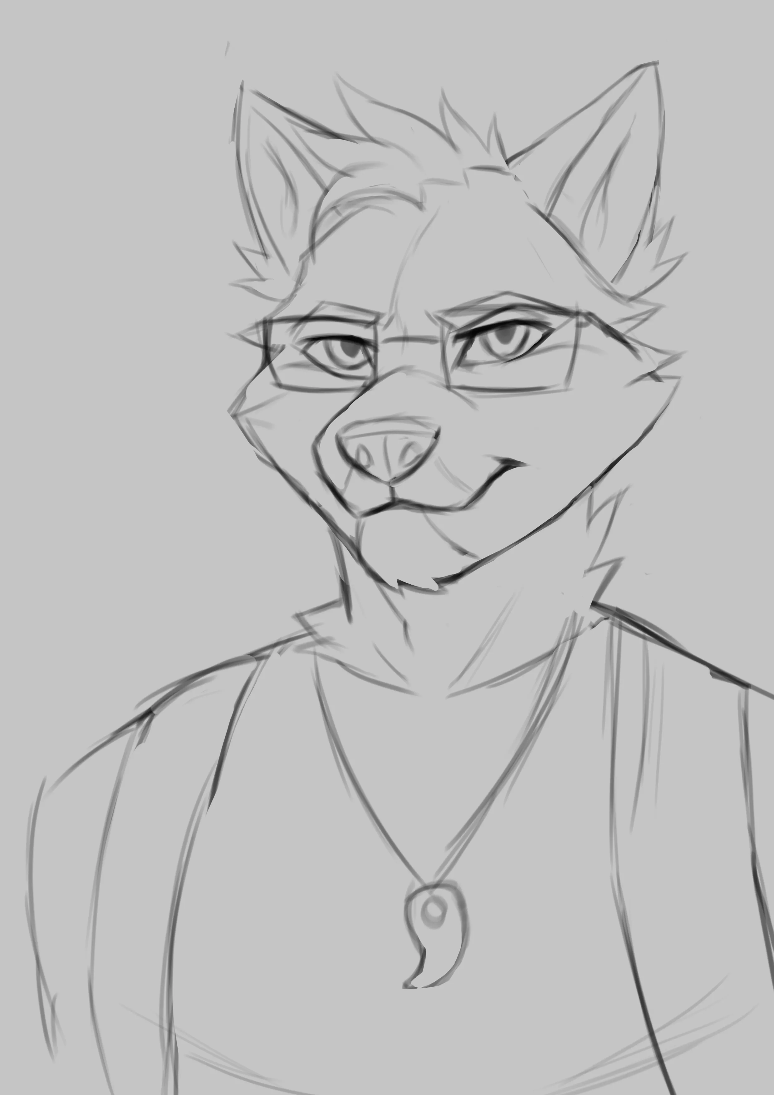 [Art by me] Wolf Student! wip of an illustration I'm making :) (I'm @JumiiFoxx on Twitter) also my commissions are open!!