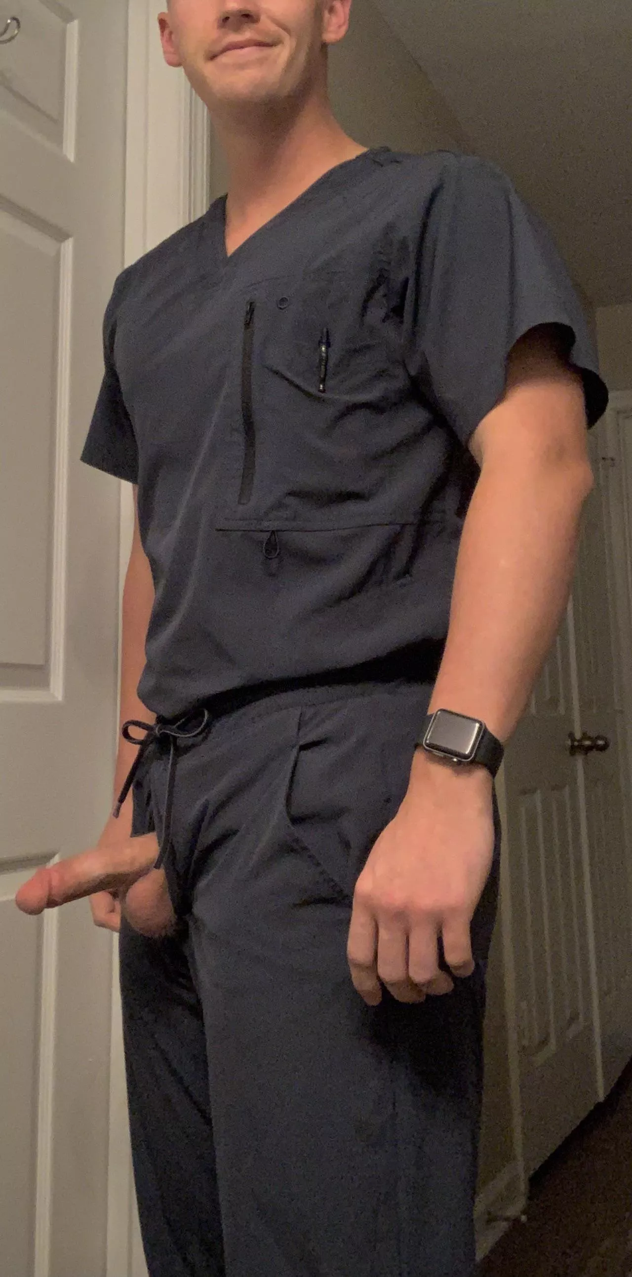 How am I looking in scrubs?