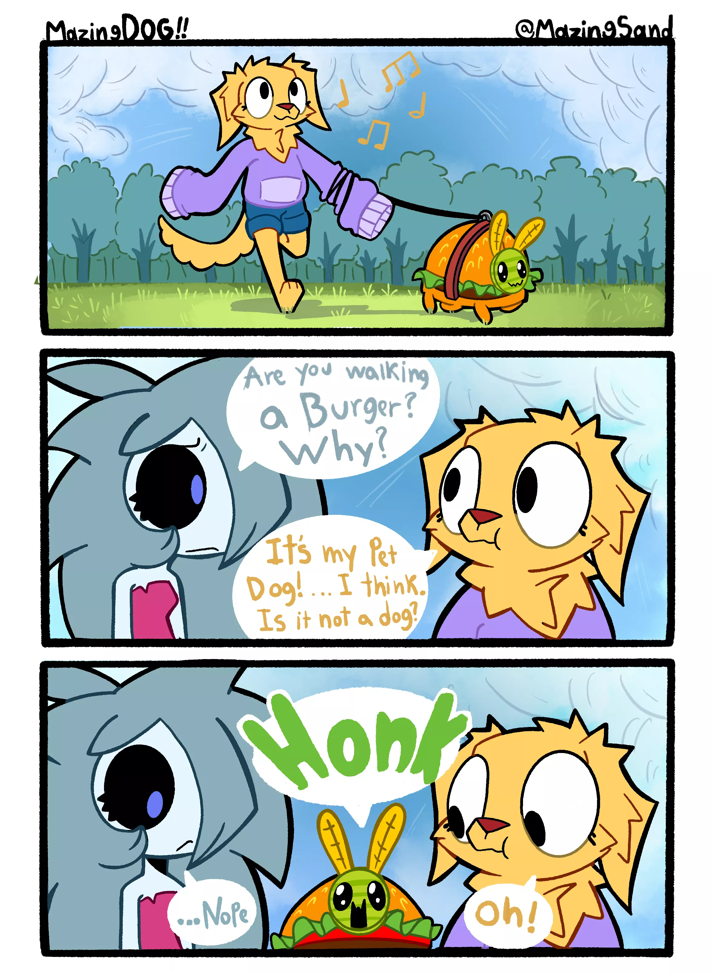 A MazingDOG COMIC!!!!!! â€œGoing for a walk!â€ (Art by ME)