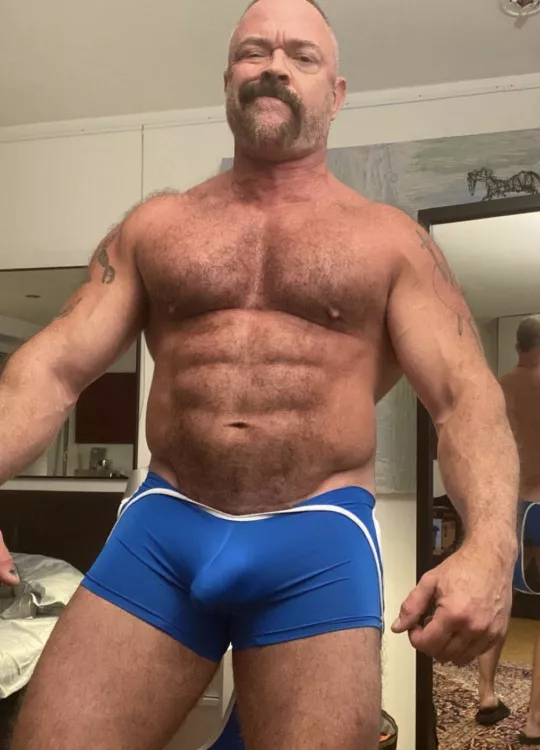 bulging in blue