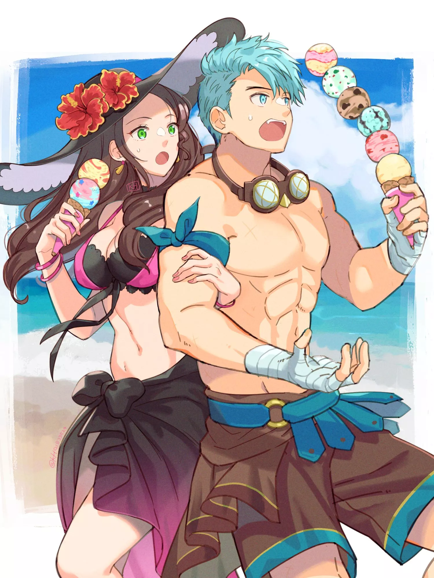 Dorothea and Caspar at the beach for her birthday