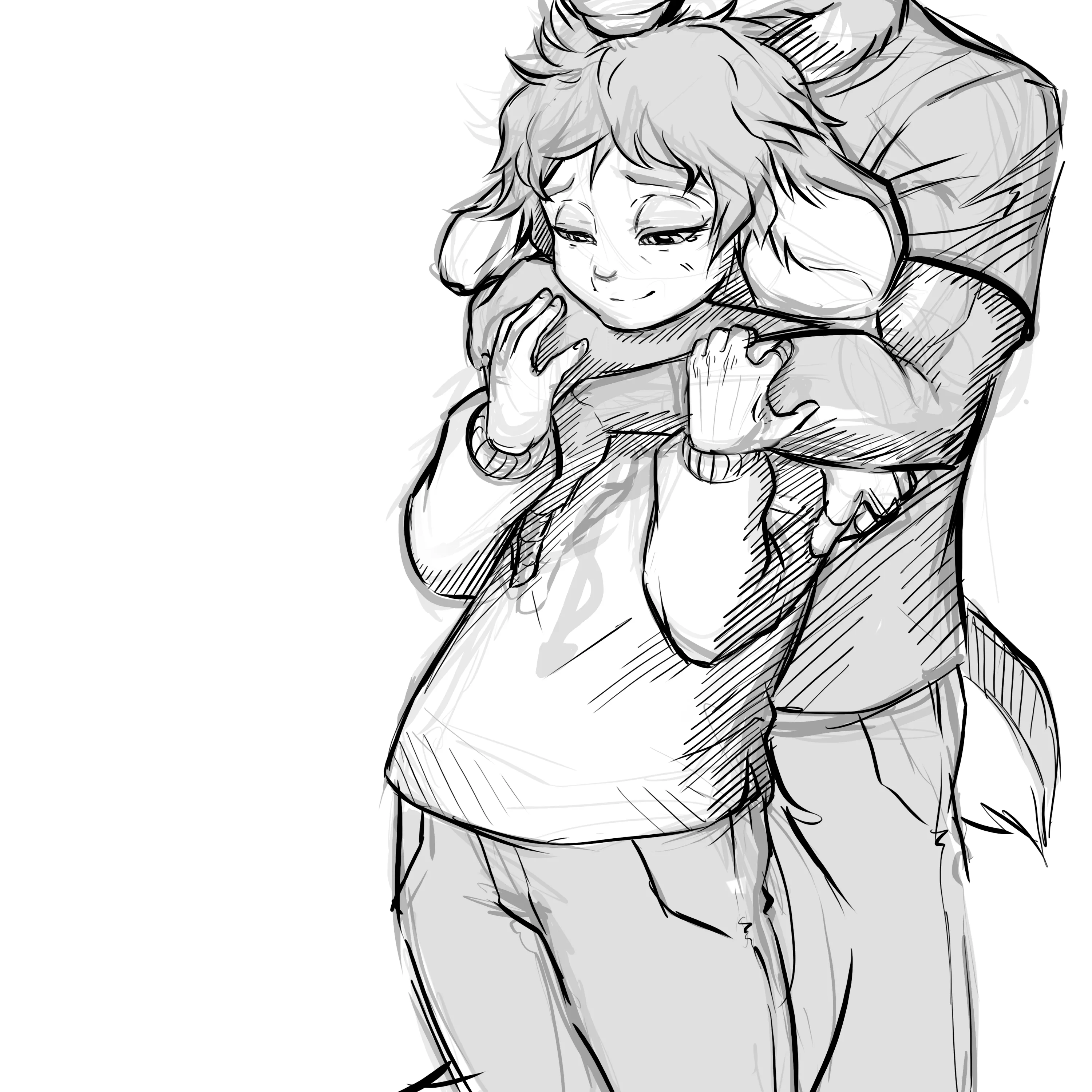 hugging the grumpsad away, by me