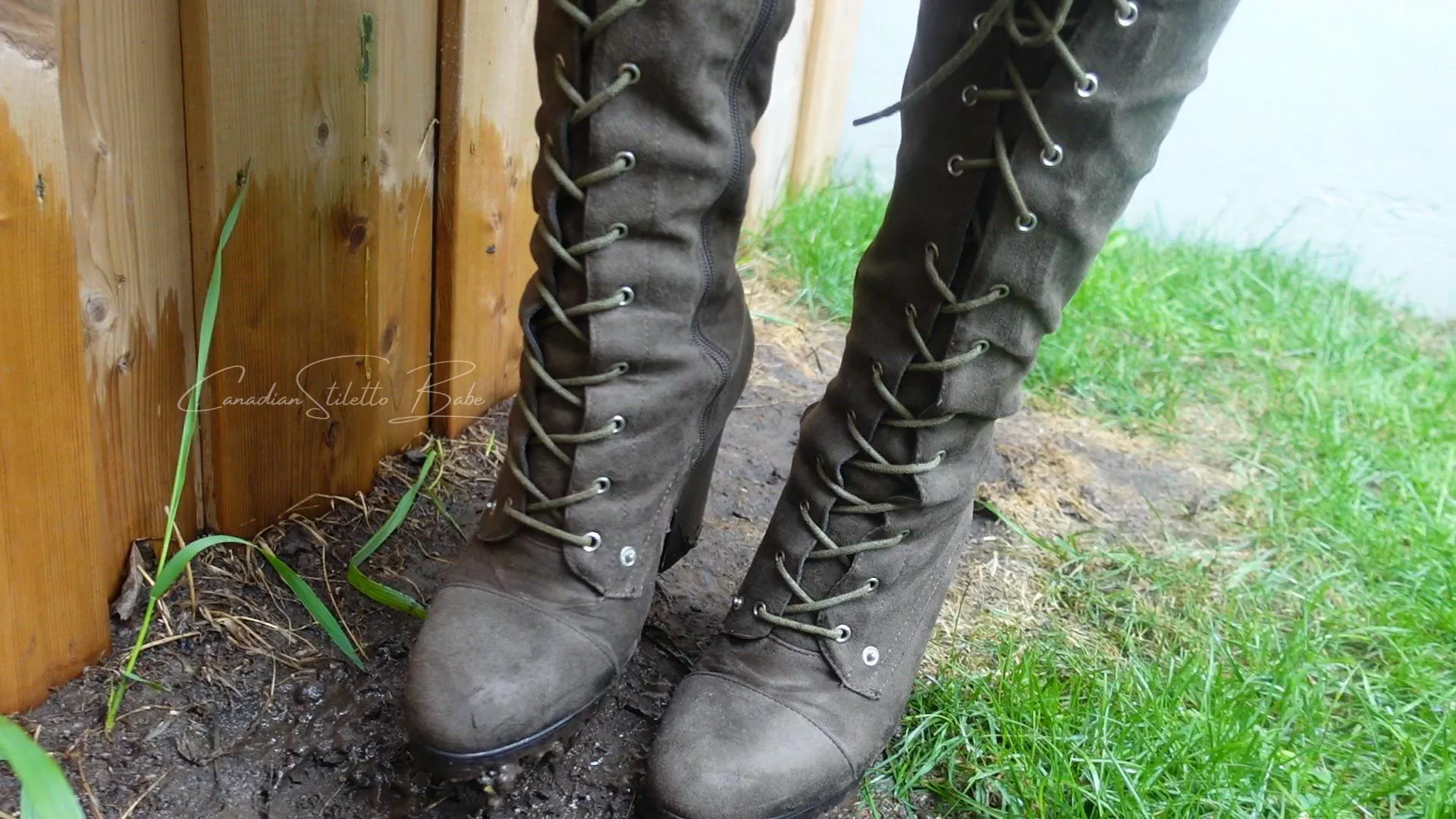 Knee high lace ups