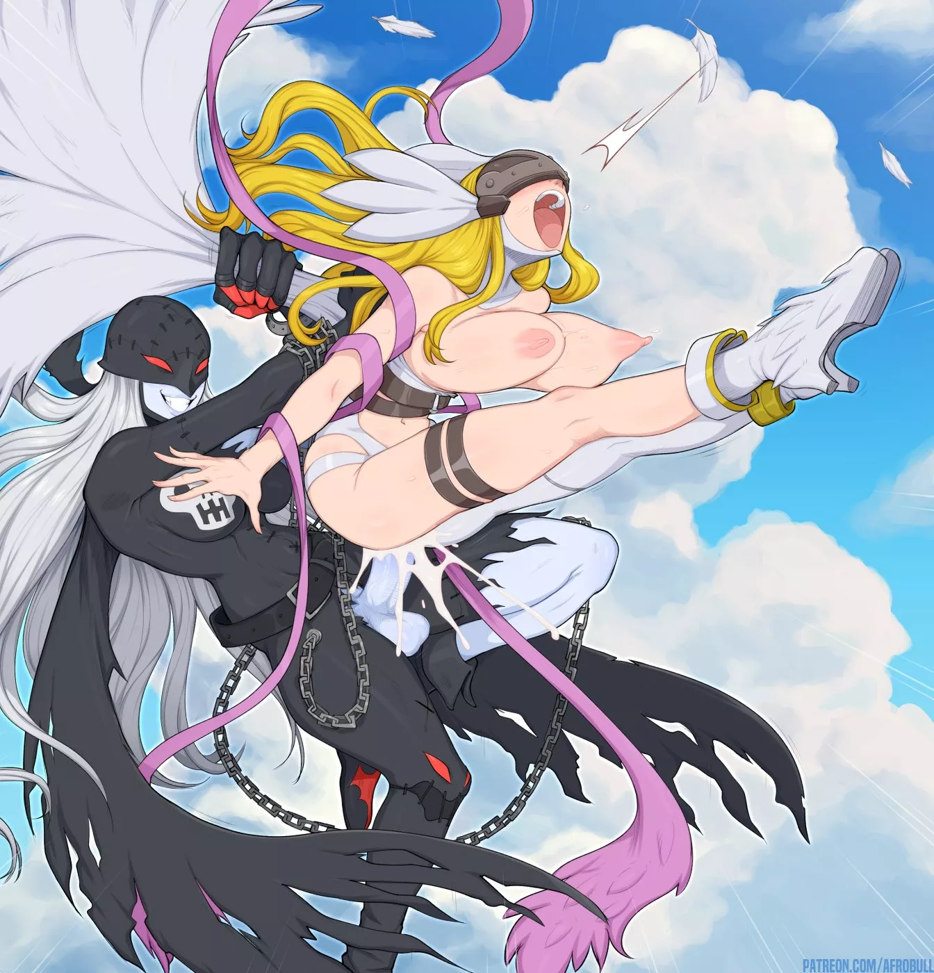 LadyDevimon fucks Angewomon (Afrobull)