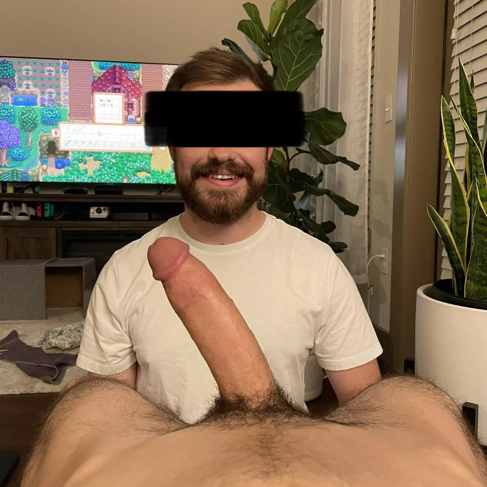 Love that my cock makes him smile :)