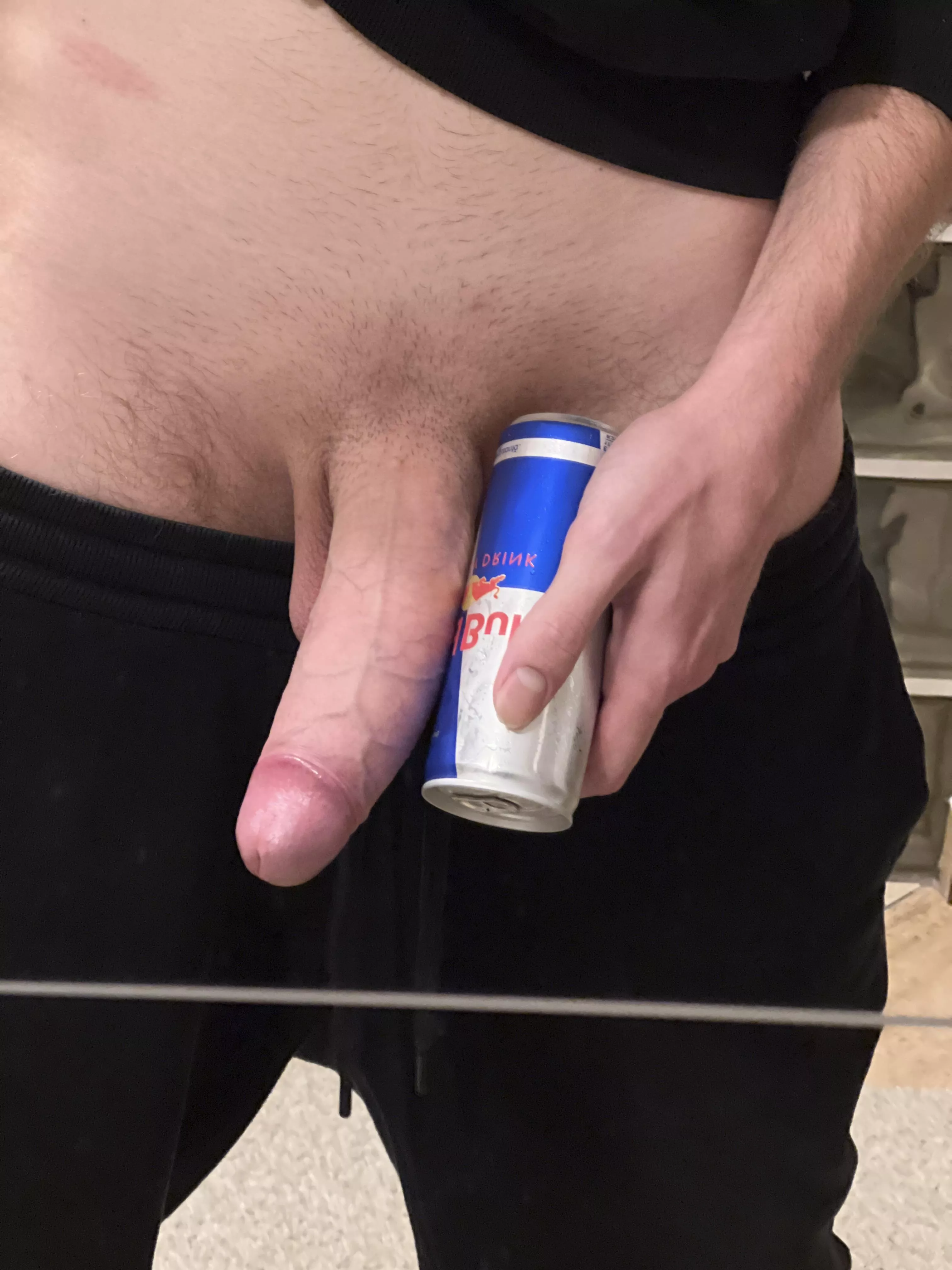 My big cock next to a Redbull can 😅