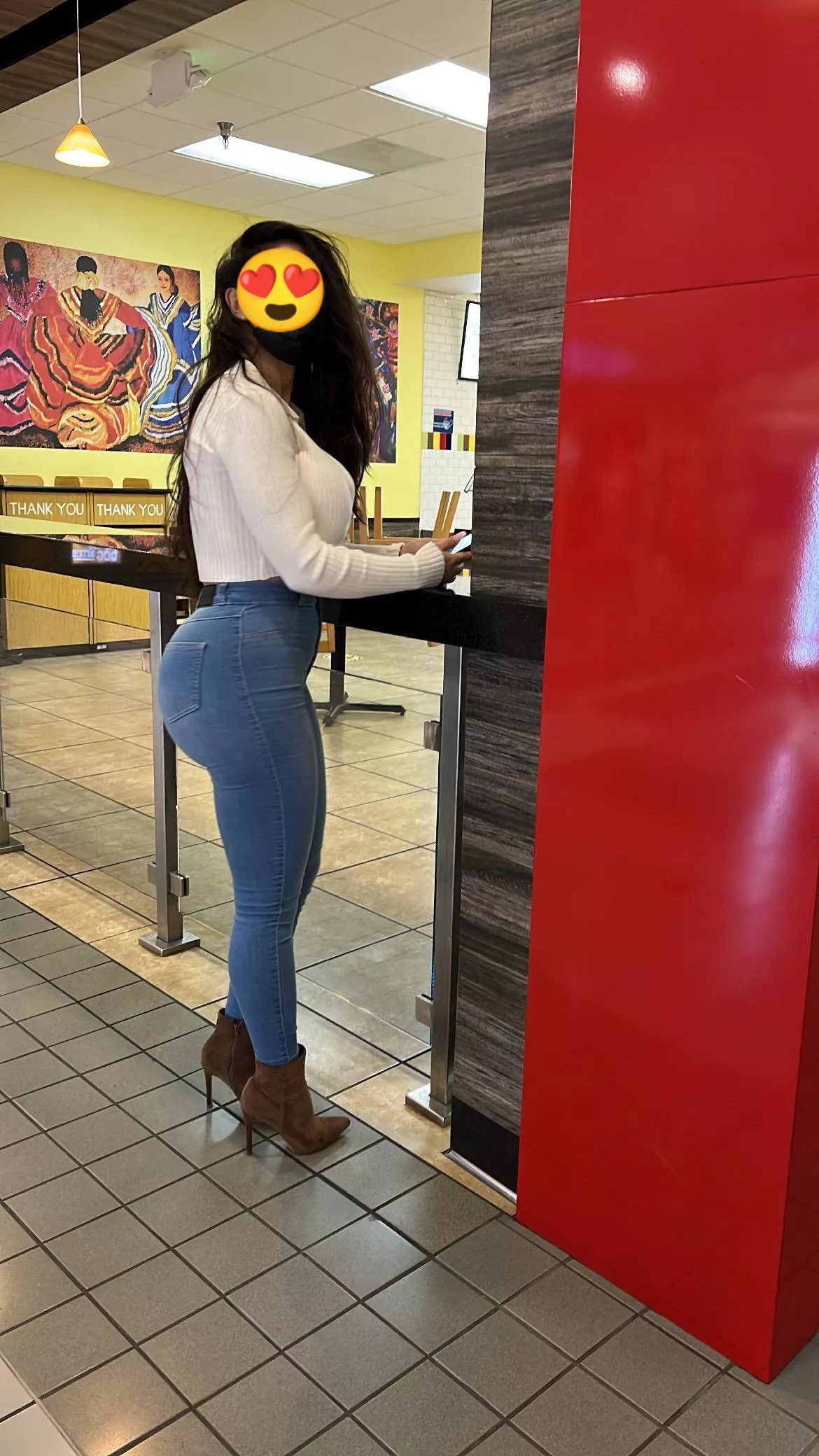 bimbo wearing jeans