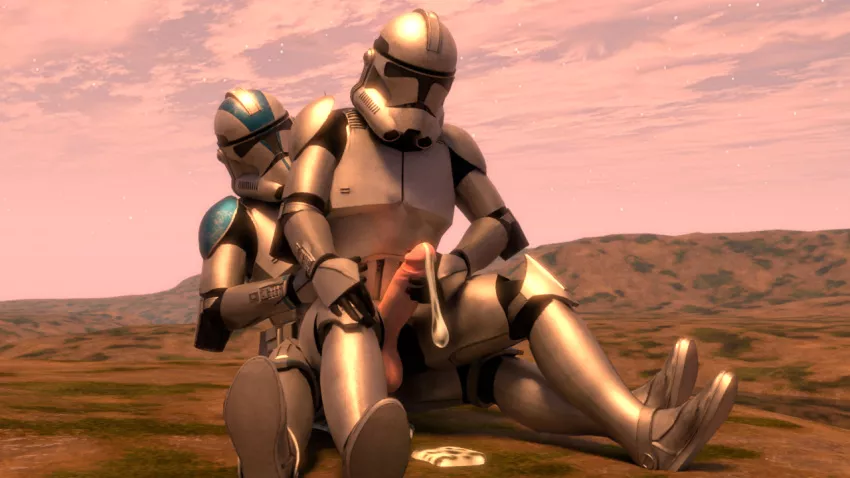 clone troopers helping eachother