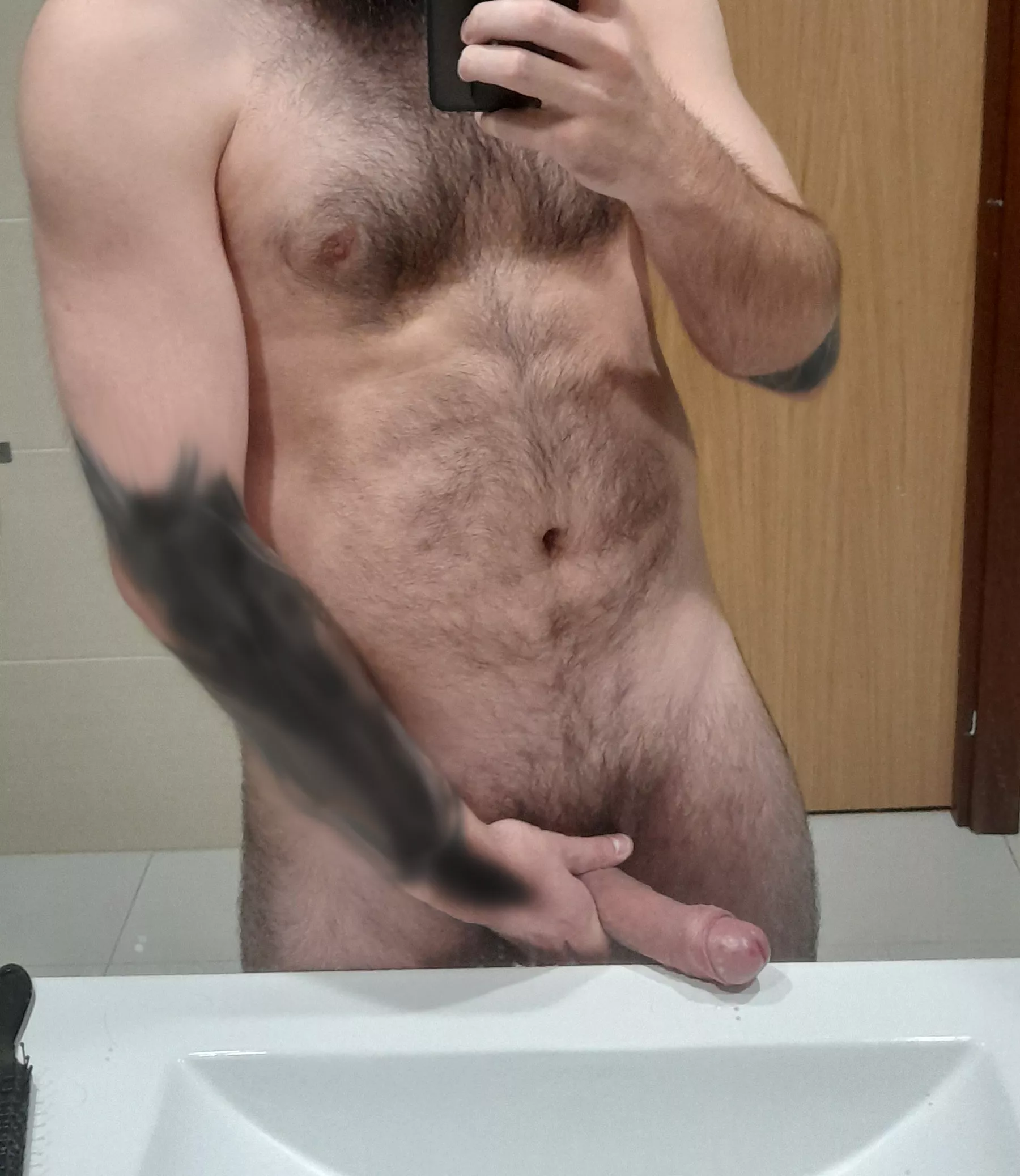 Daddy needs a good scrub and draining