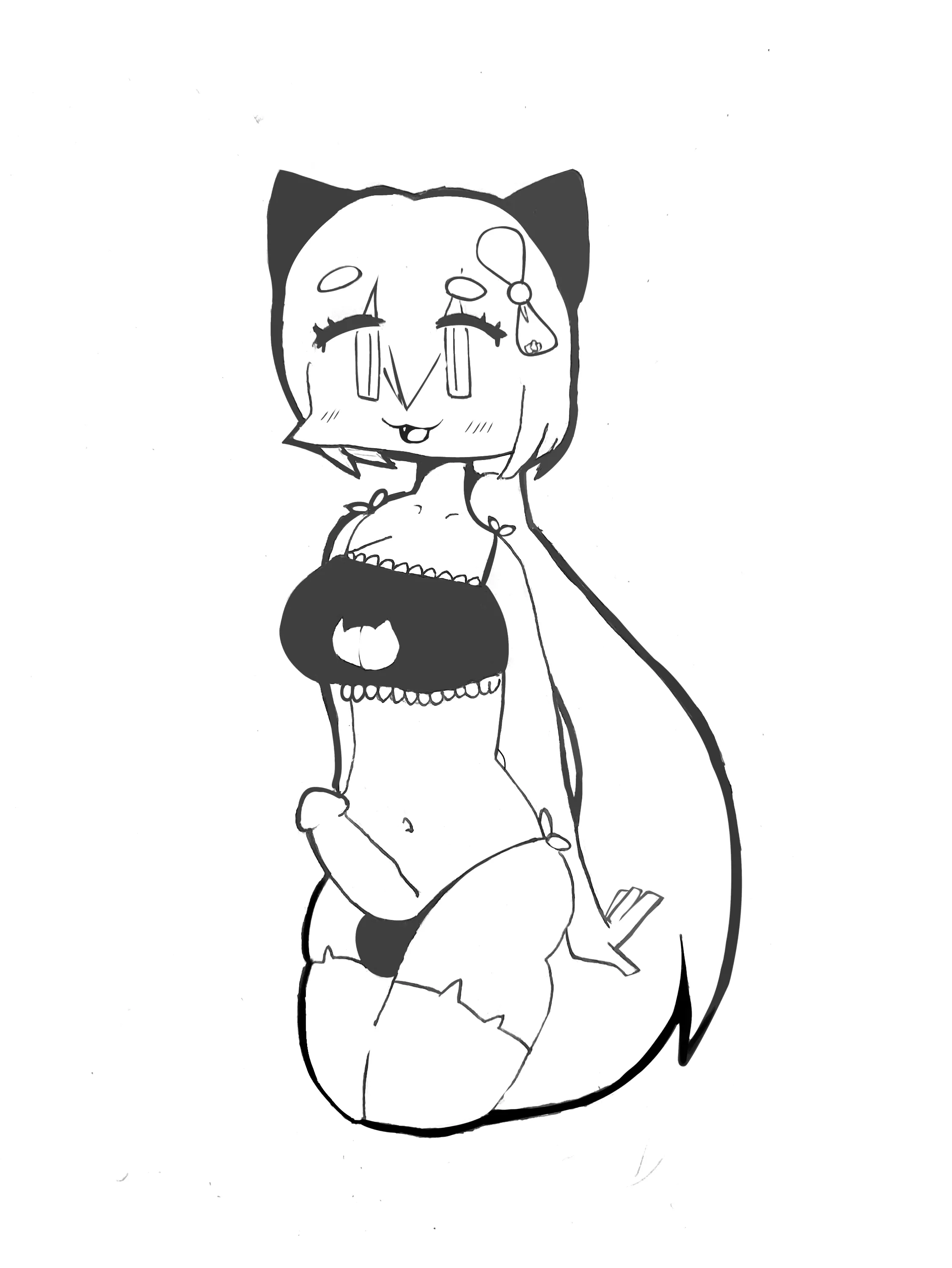 Nekomura in kitty lingerie