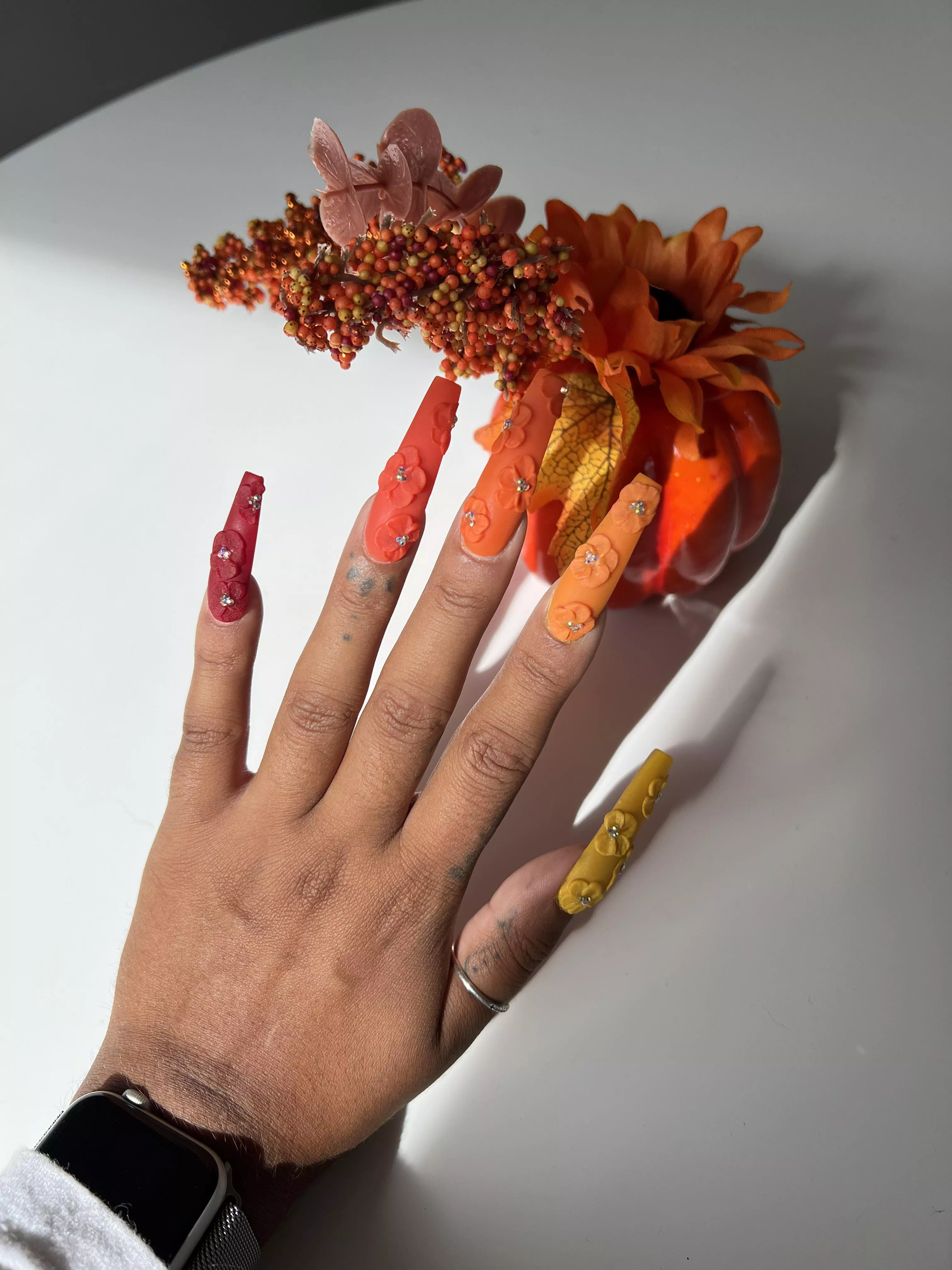 new fall nails 🍂💛🧡