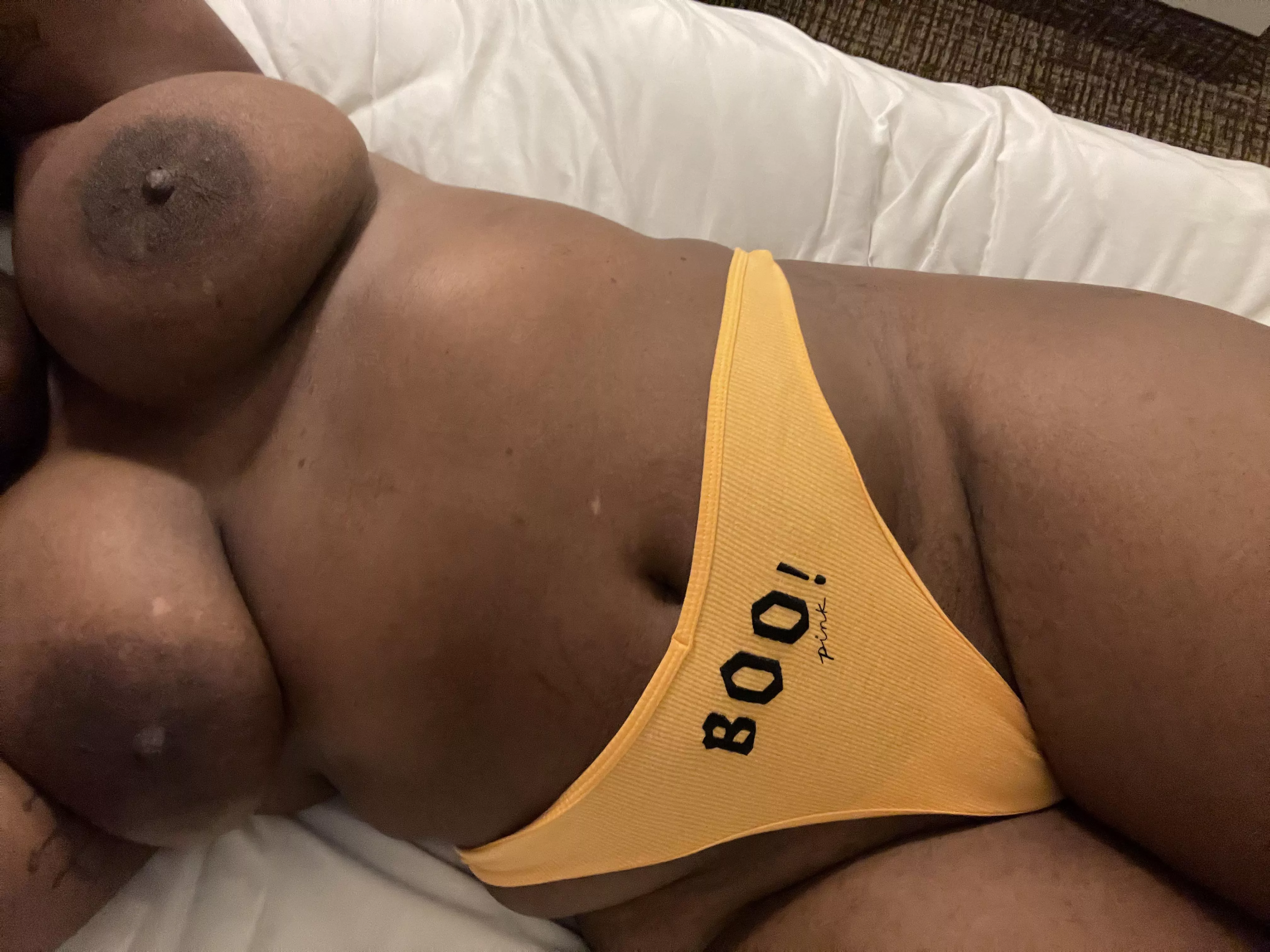 Your hubby is dying to fuck a chocolate toy with big tits, come watch him enjoy his treat for spooky season