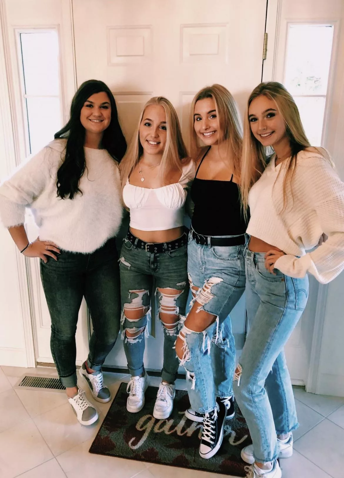 3 Blond Clones and a brunette