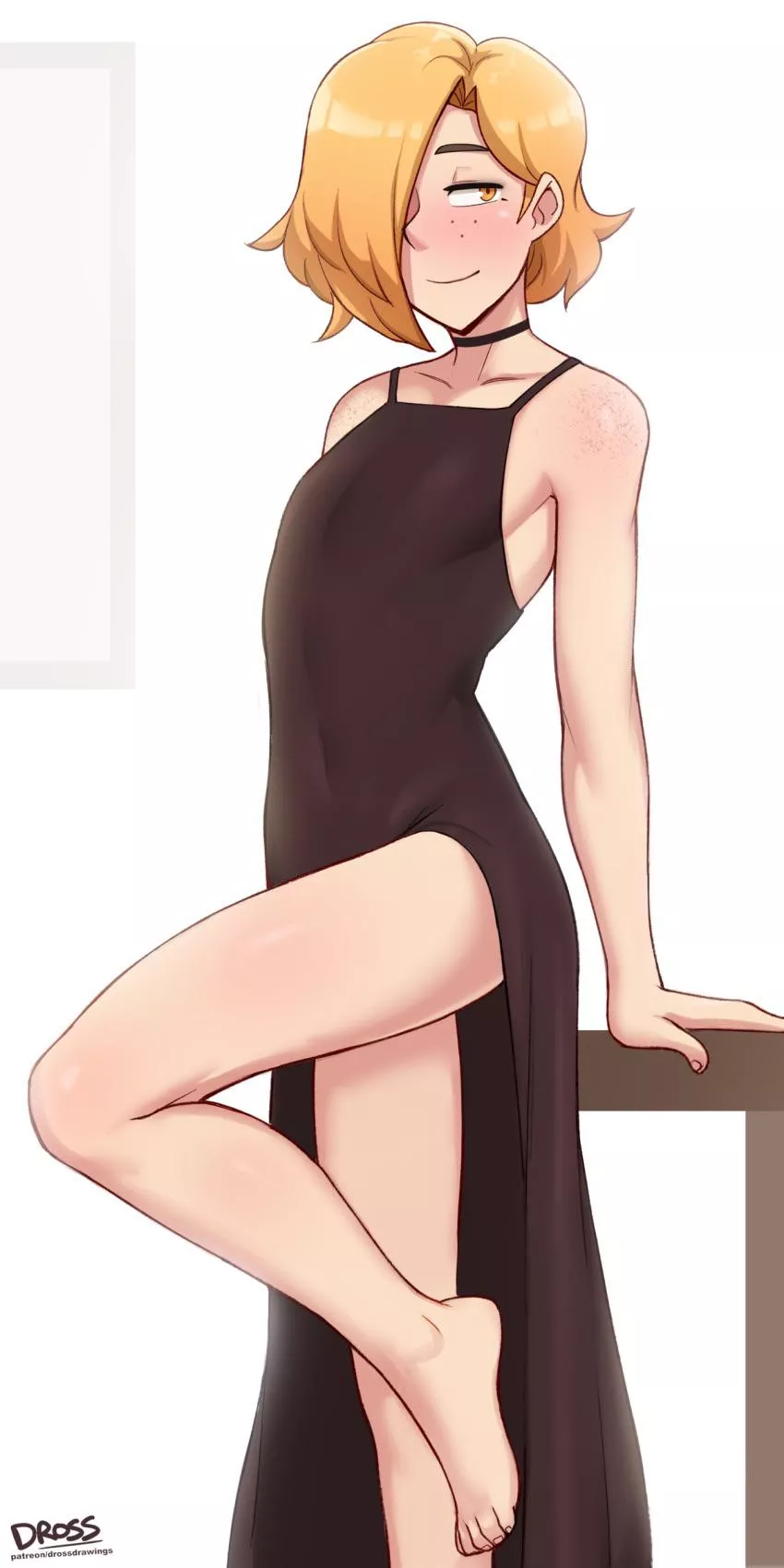 Cute femboy in a stylish dress (dross)