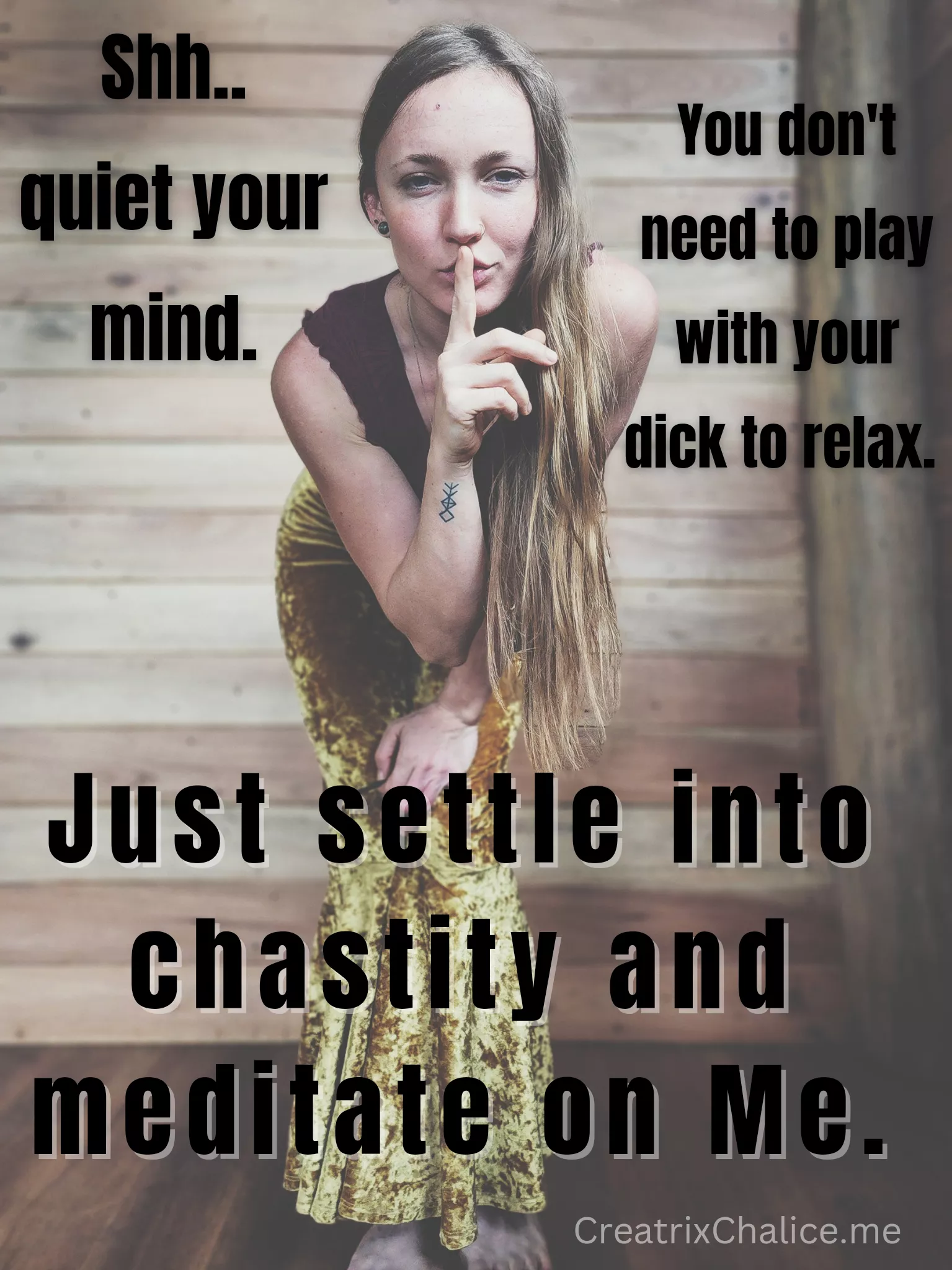 Do you see chastity as a sexual meditation?