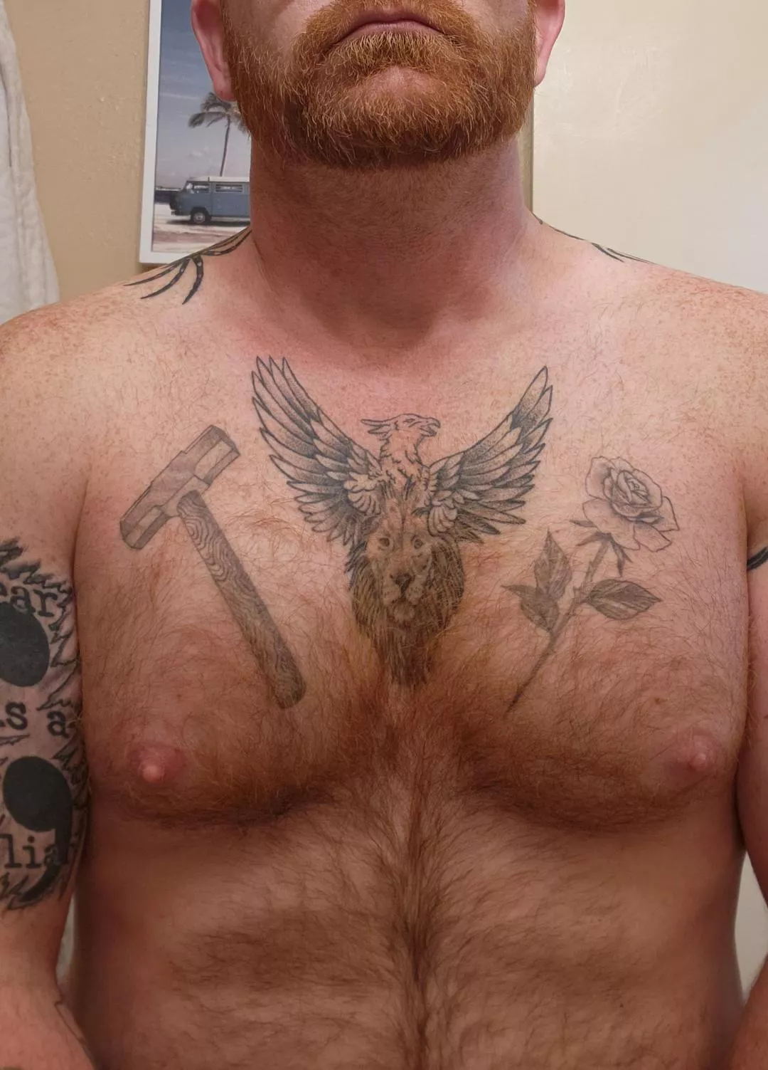 Ginger chest hair.