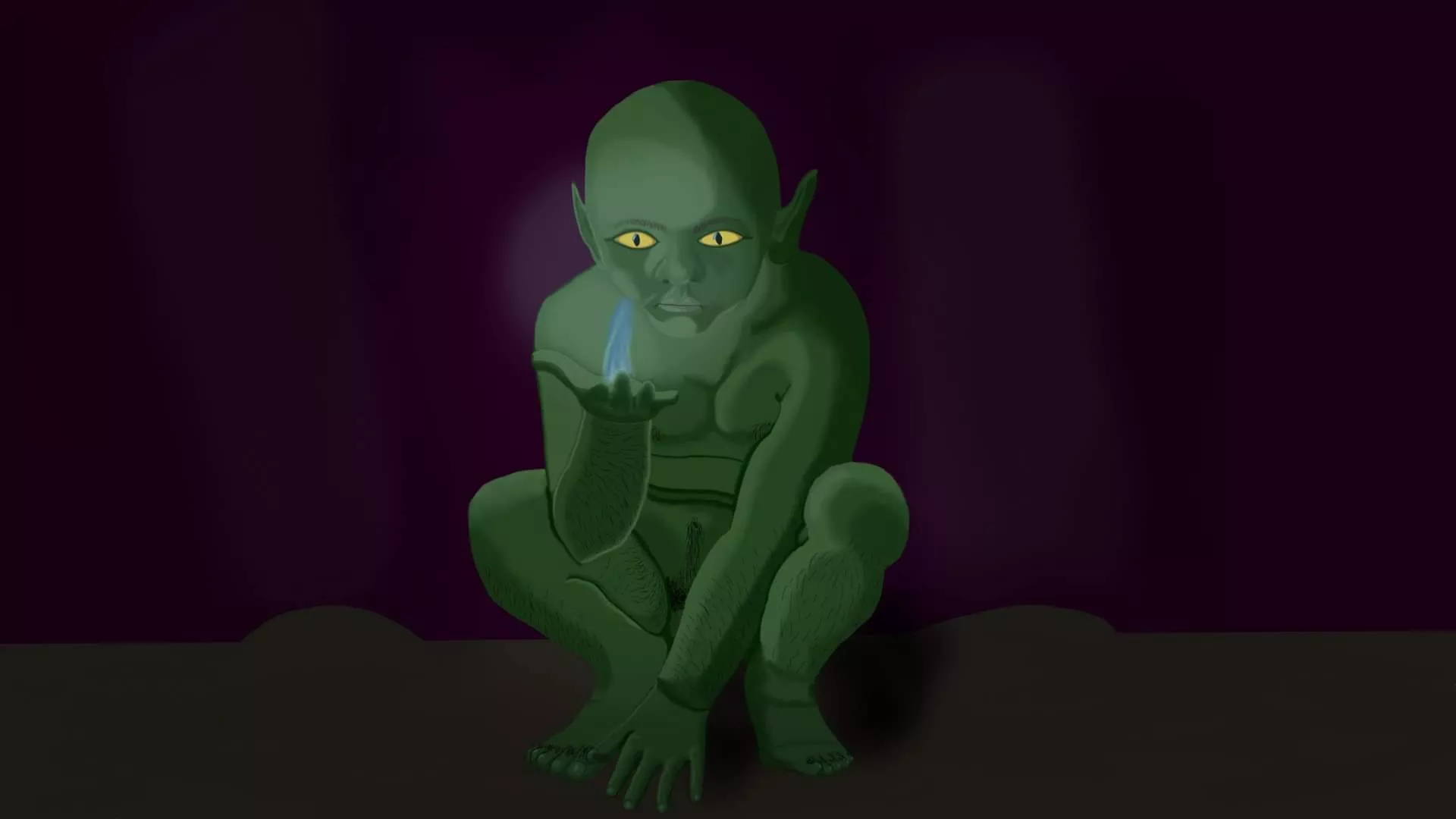 My little goblin guy. I call him Smerti.