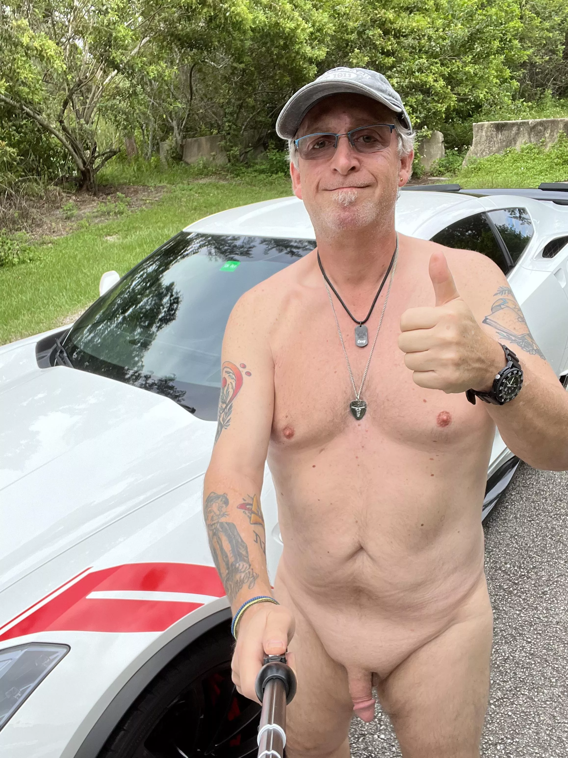 Nothing like driving a true American muscle car! Even better when youâ€™re naked!