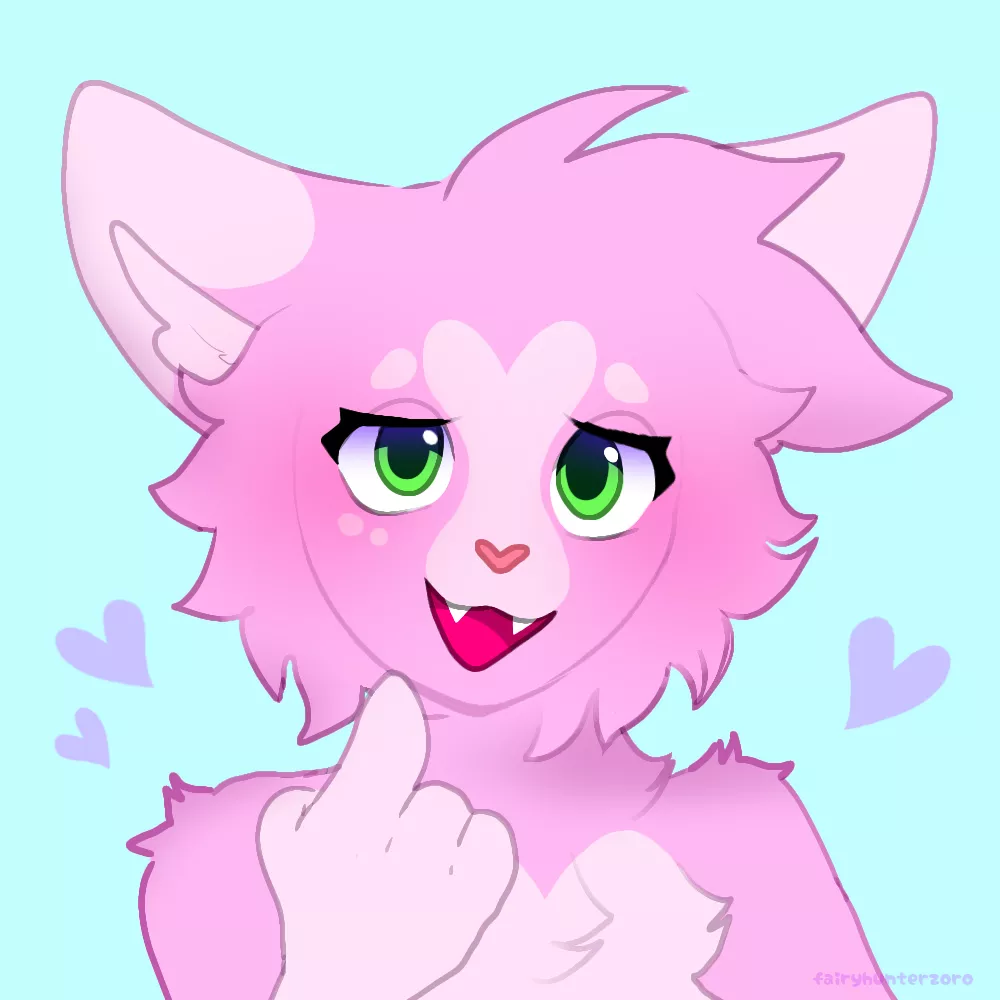 Posting some art I made of my fursona Valentine ðŸ˜