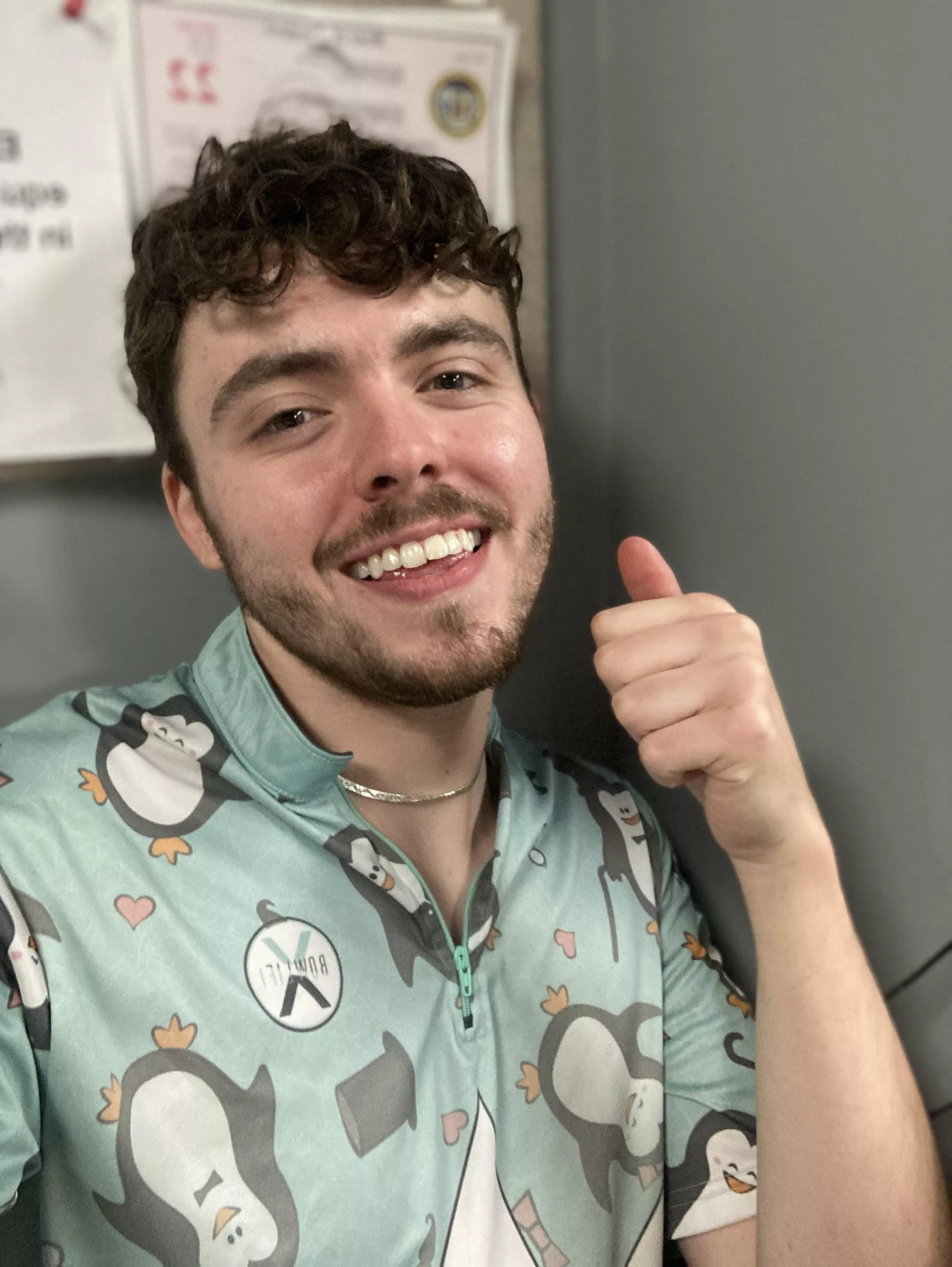 Was able to win my 🎳 tournament today!! In my favorite bowling shirt which features penguins 🐧✨