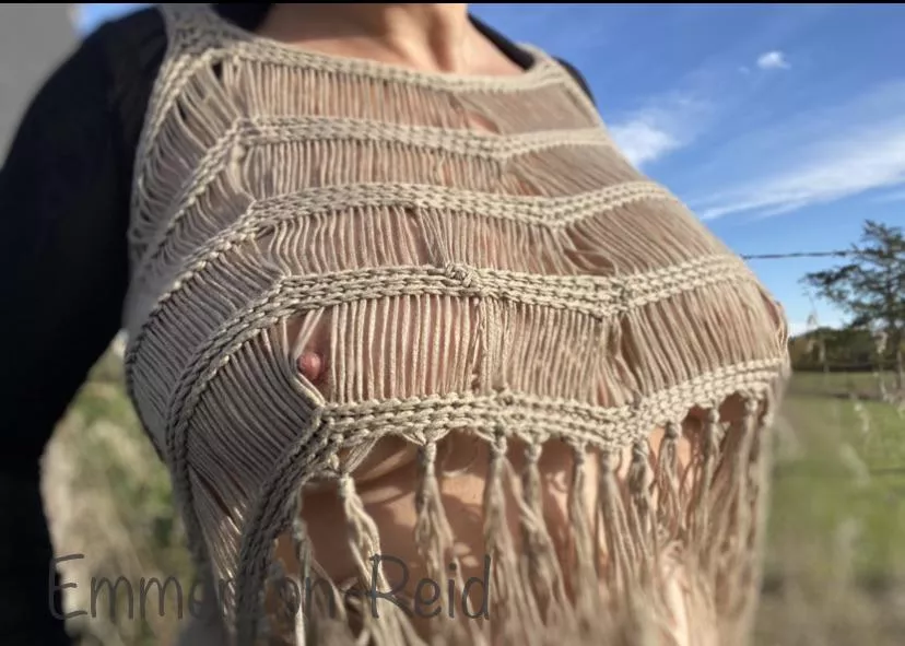 A little slip through this fringe shirt.