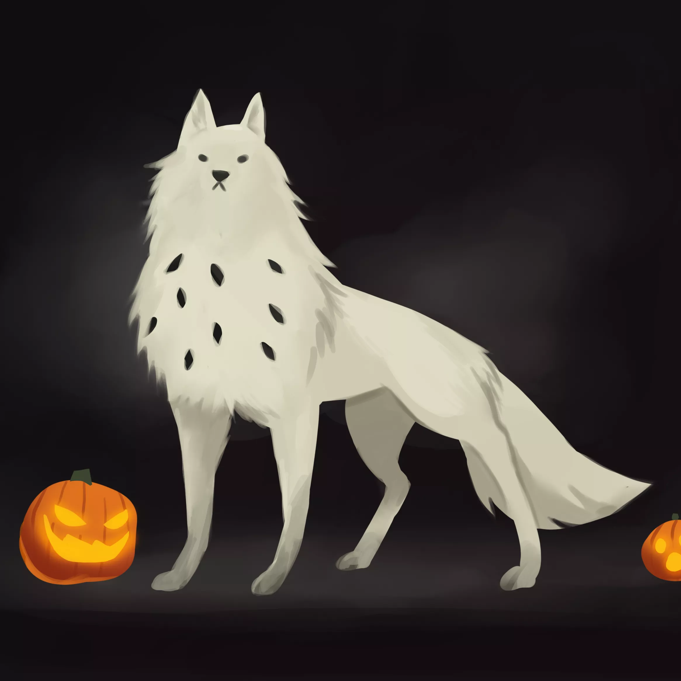 [Art by me] ~Spooky Doggo is here to celebrate Halloween! ðŸŽƒðŸ‘» (I'm @JumiiFoxx on Twitter!)