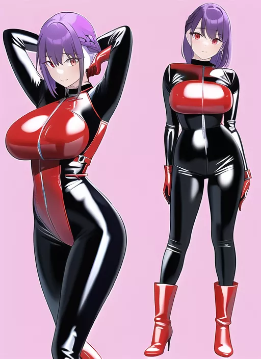 Black & Red Latex Bodysuit [Artist's Original]