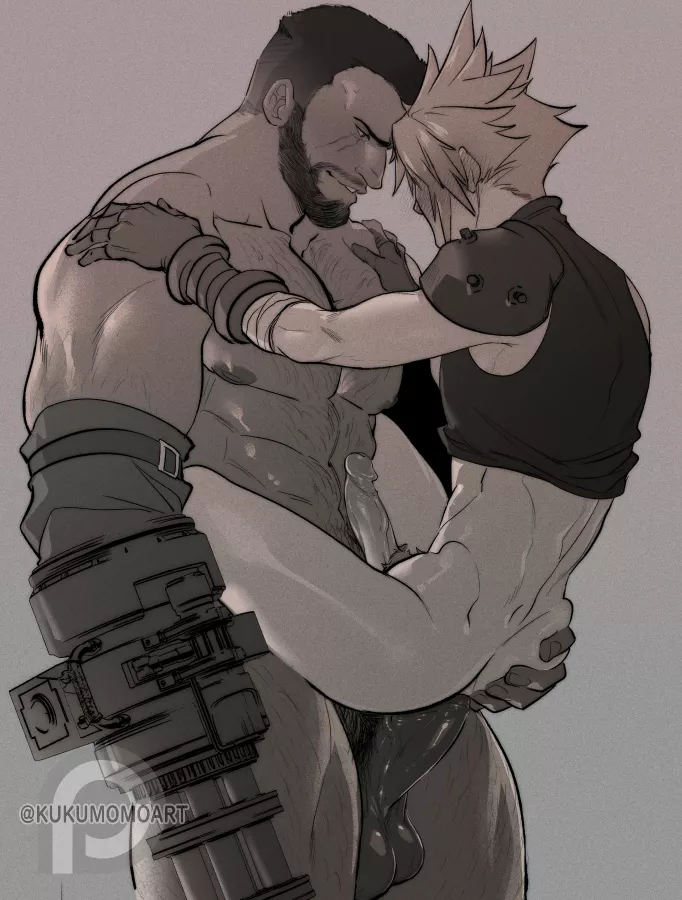 Cloud & Barret (@kukumomoart)