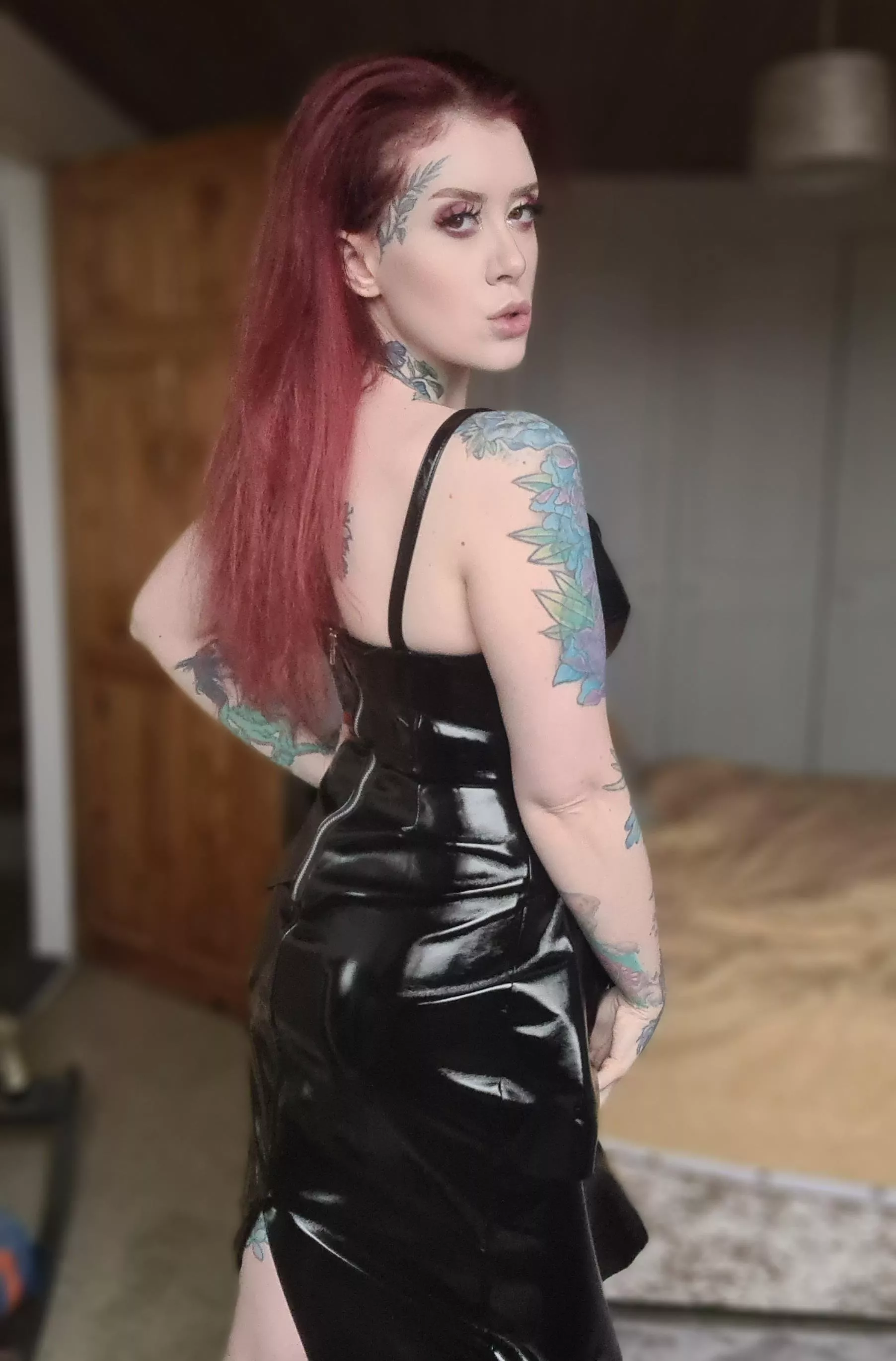 get down and worship my pvc dress like a good loser