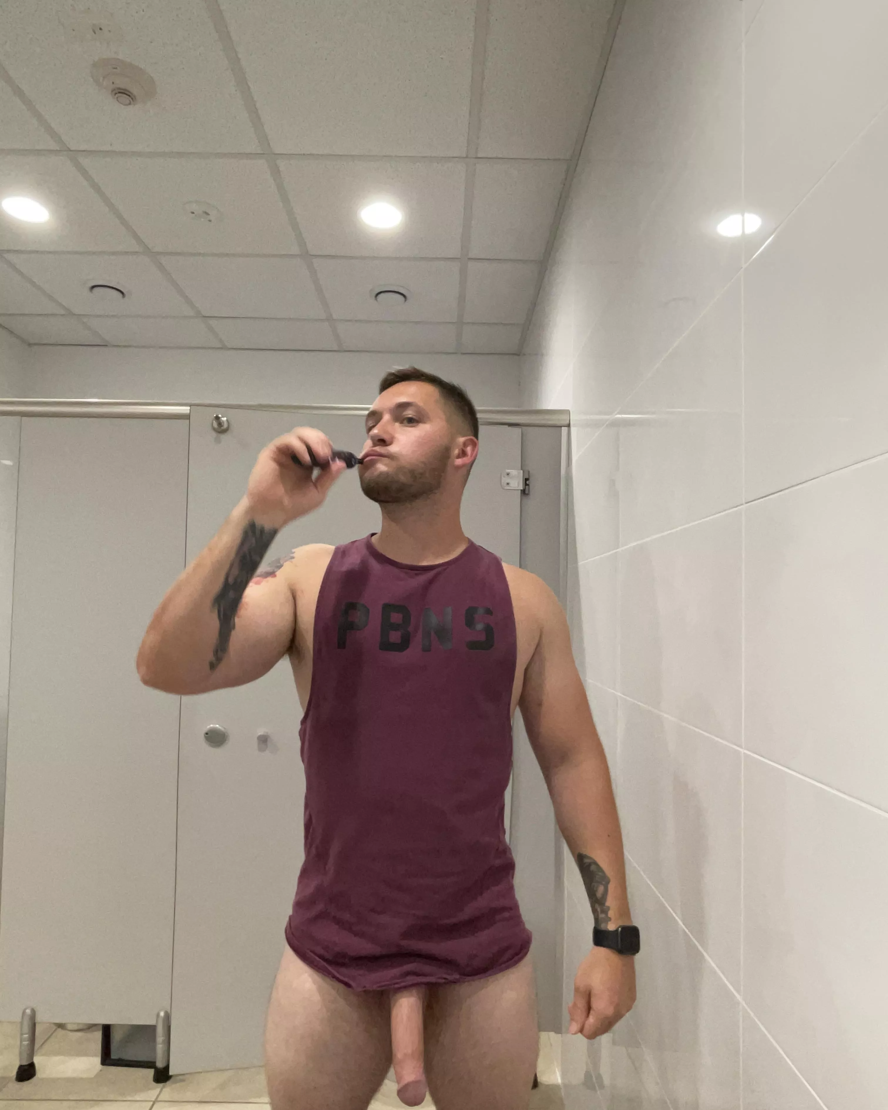 Just brushing my teeth with my cock out [m30]