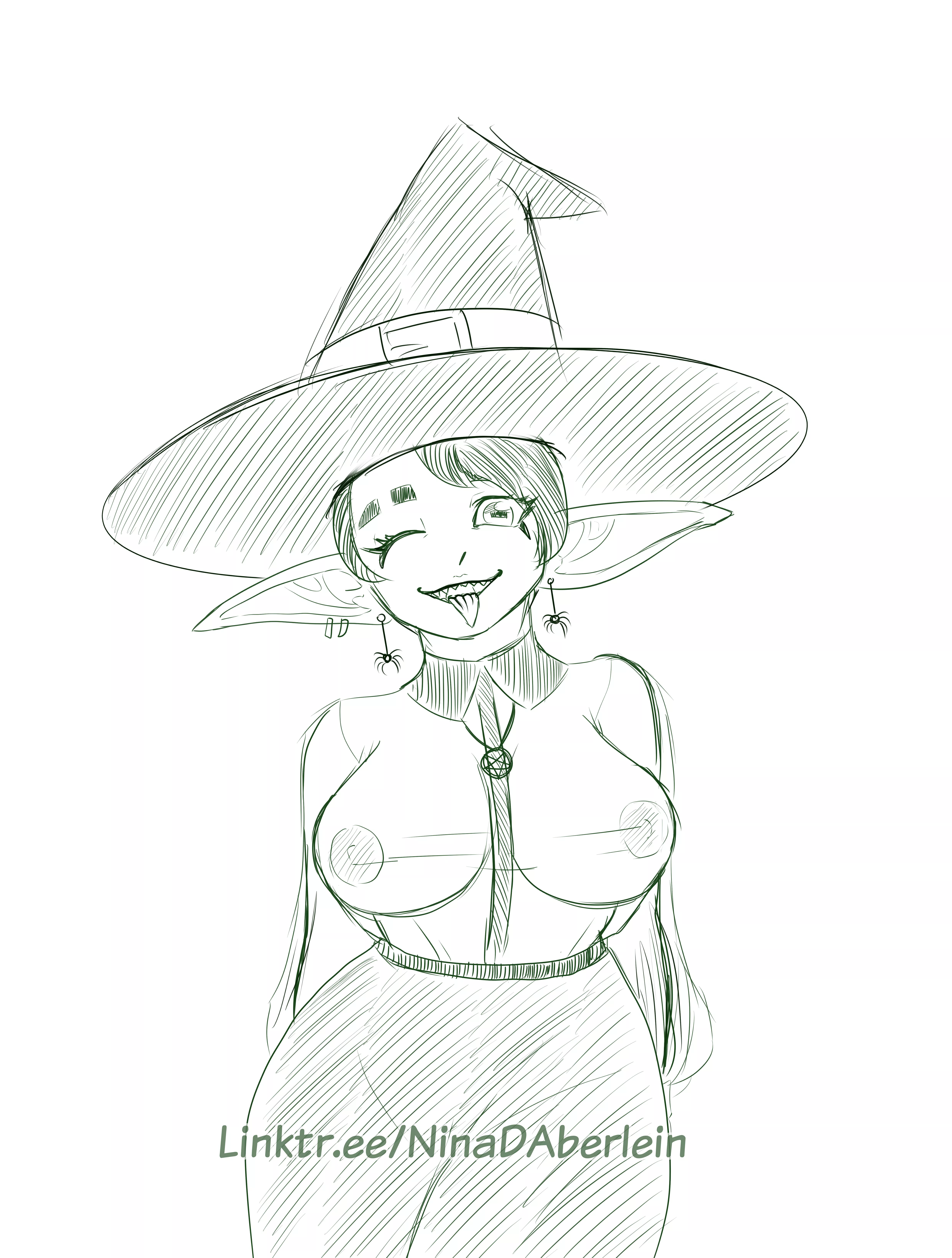 partially nude gobbo witch sketch 💕 art by me