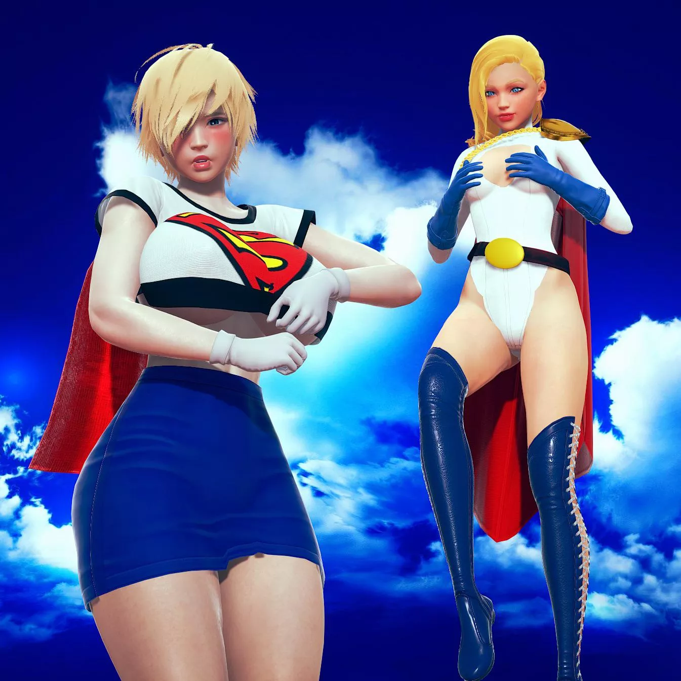 Power Girl still doesn't know how Supergirl convinced her to swap costumes for Halloween, but the criminals she arrested didn't complain!