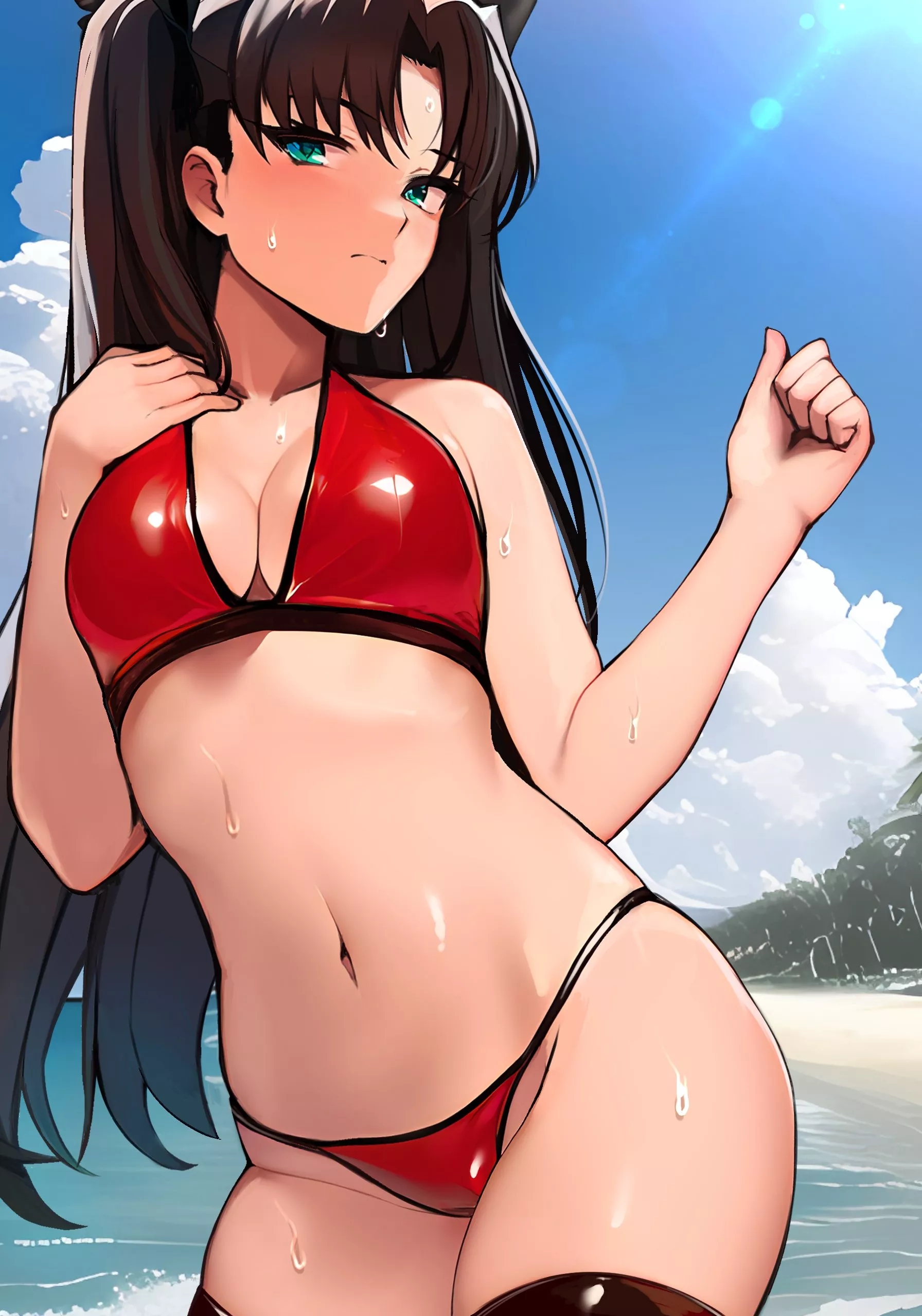 Rin at the beach (by haruhisky1)