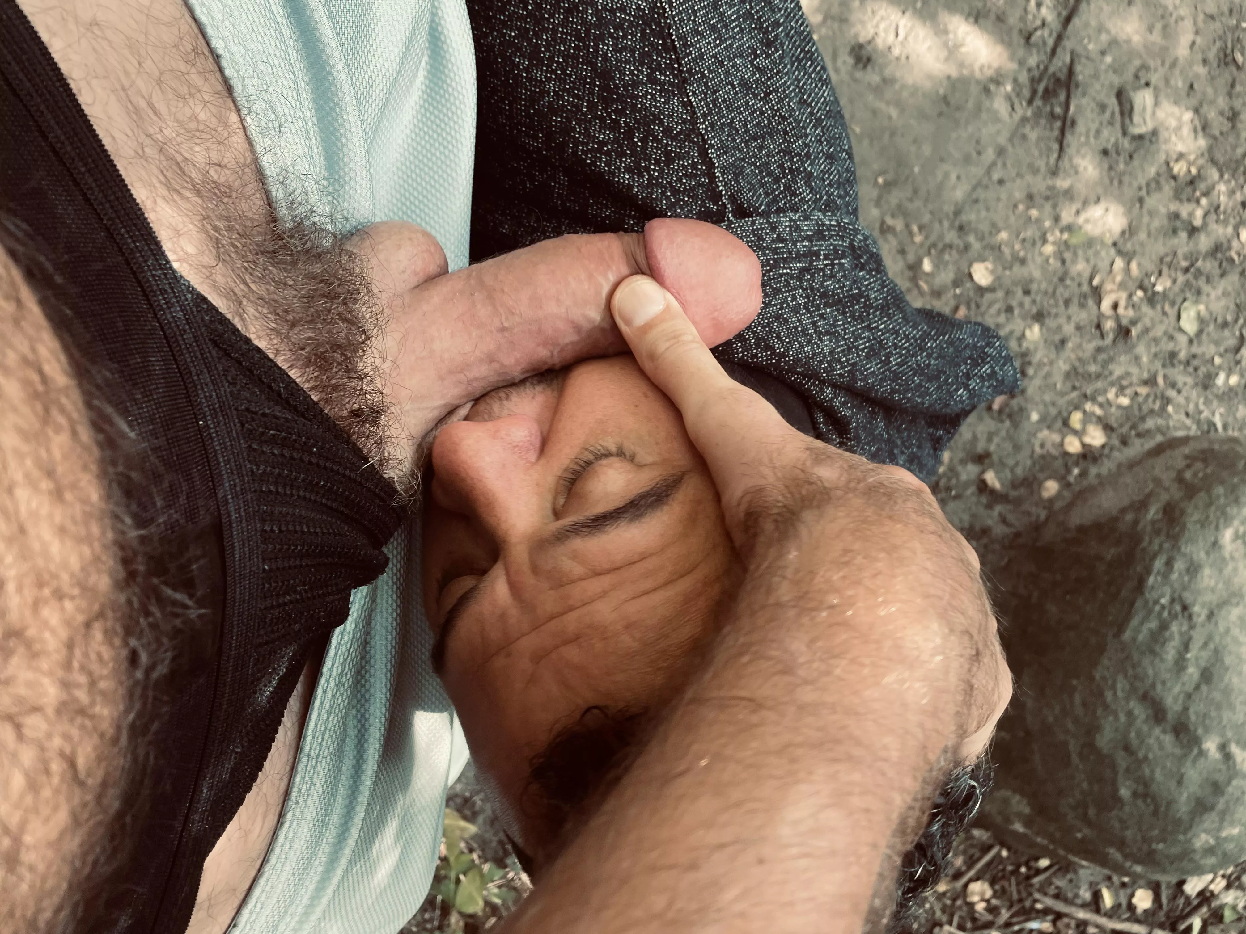 Came across this guy on the trails again and then I literally came across him. First he inhaled my dirty jock and sucked the sweat off my balls